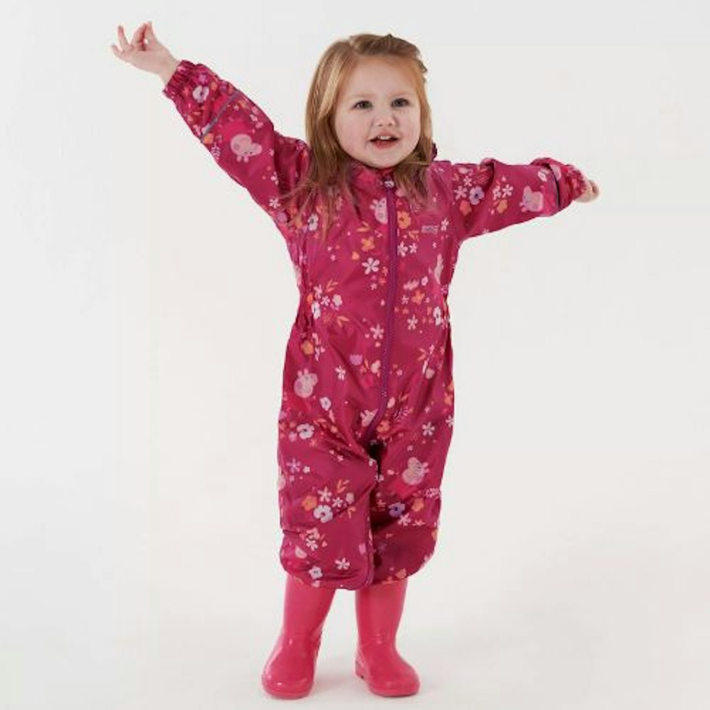 Kids' Peppa Pig Pobble Waterproof Puddle Suit, Berry Pink