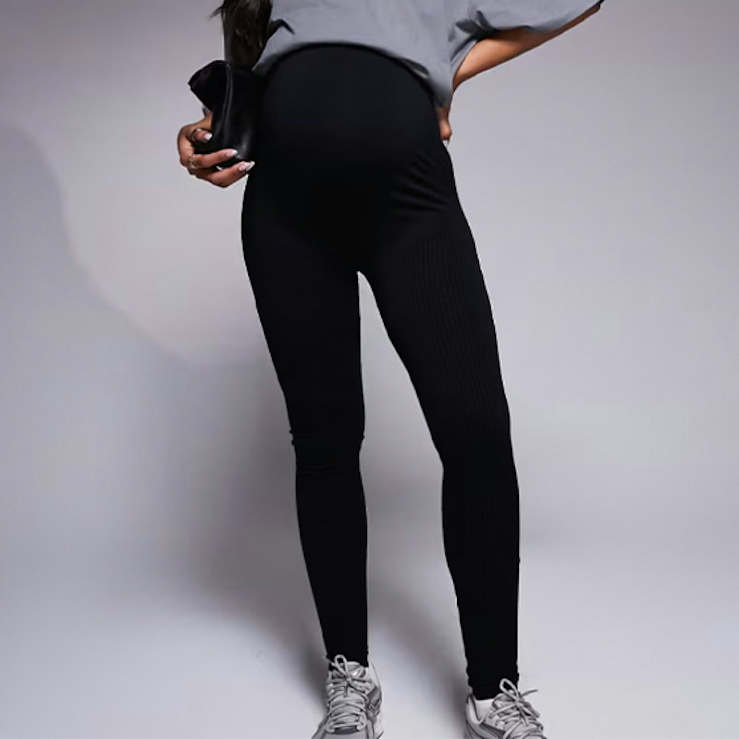 ASOS 4505 Maternity Icon seamless rib gym legging in black