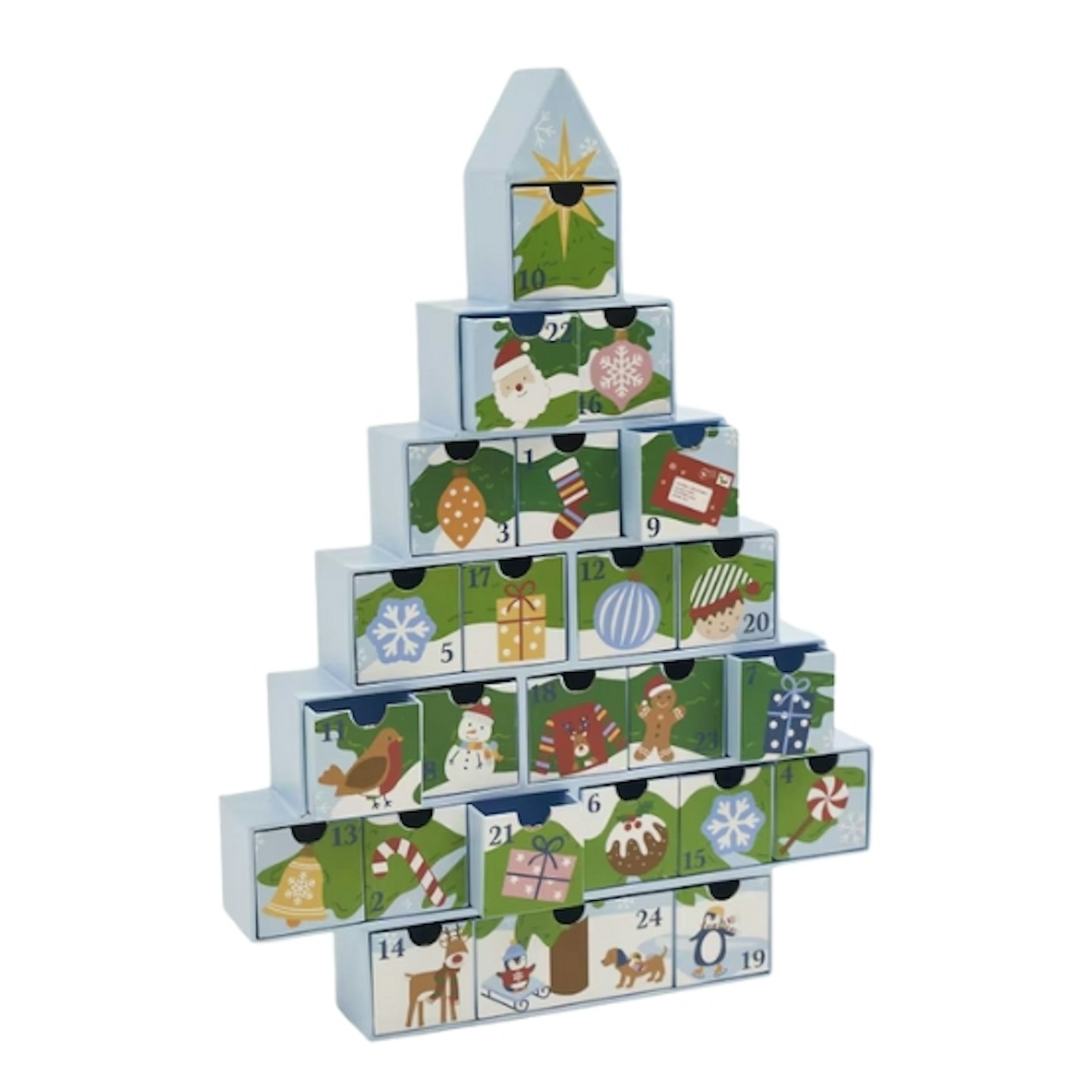 Christmas Tree Advent Calendar in Green