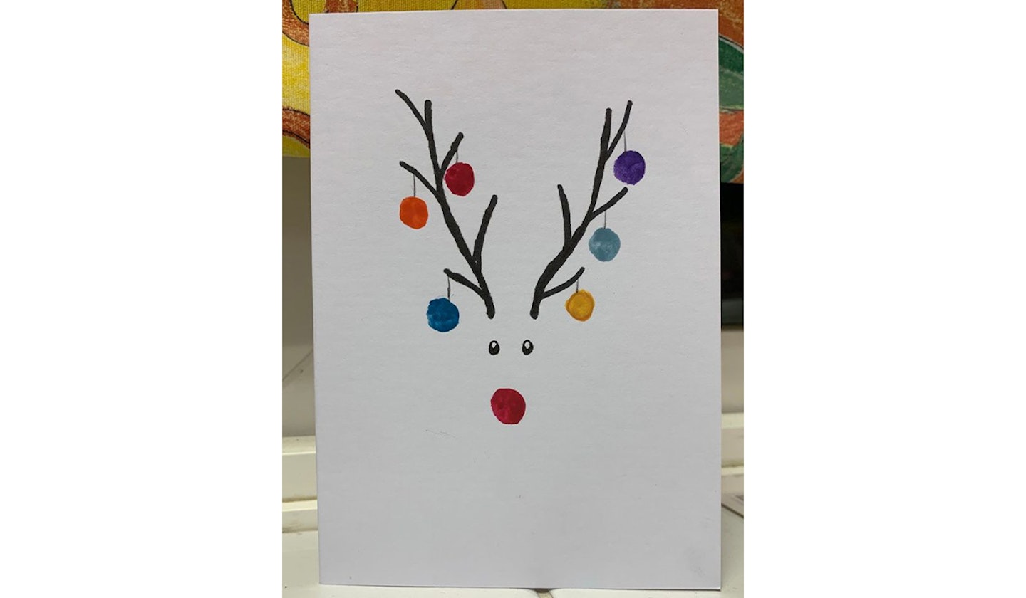 Minimal reindeer card