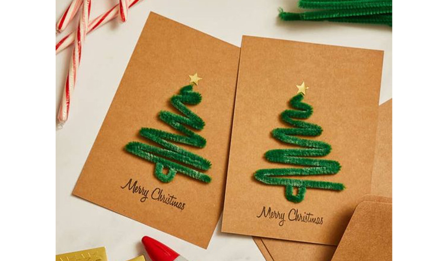 Pipe cleaner Christmas tree card
