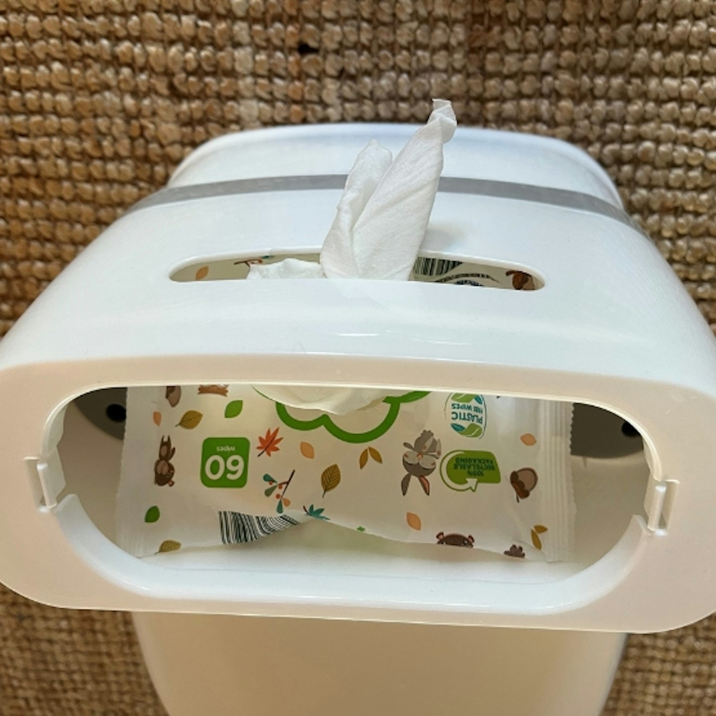 wipe storage section on the Pote Plus My First WC
