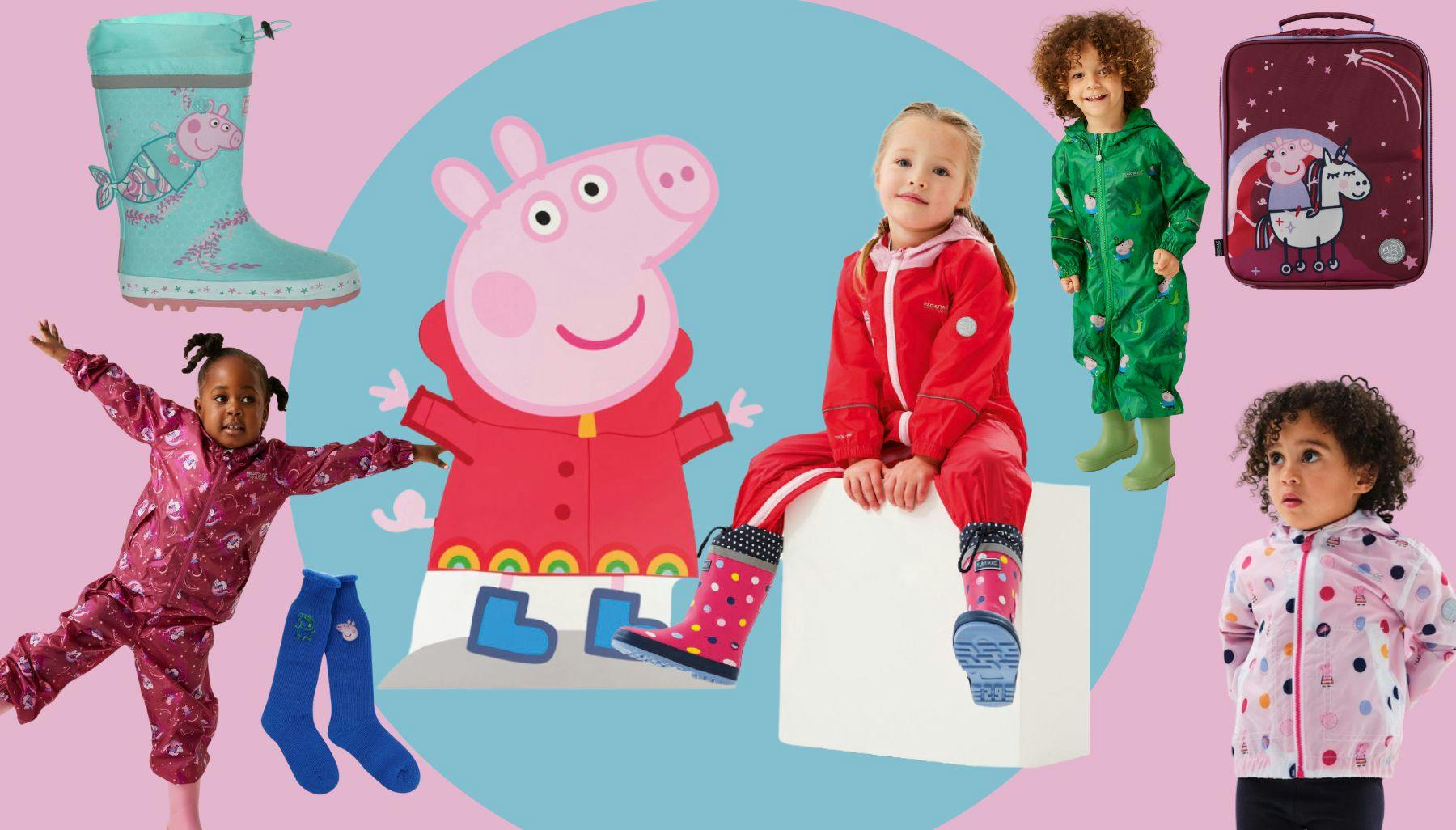 Regatta Kids' Peppa Pig Pobble Waterproof Puddle Suit Combinaison