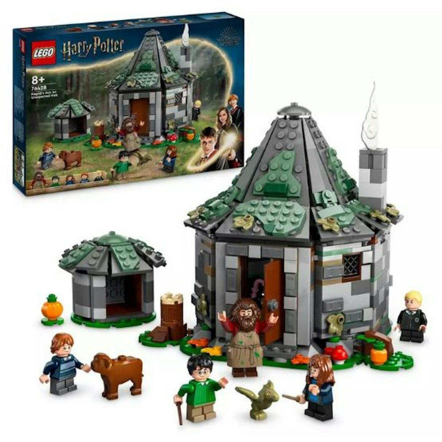 Lego hagrid's hut on white background