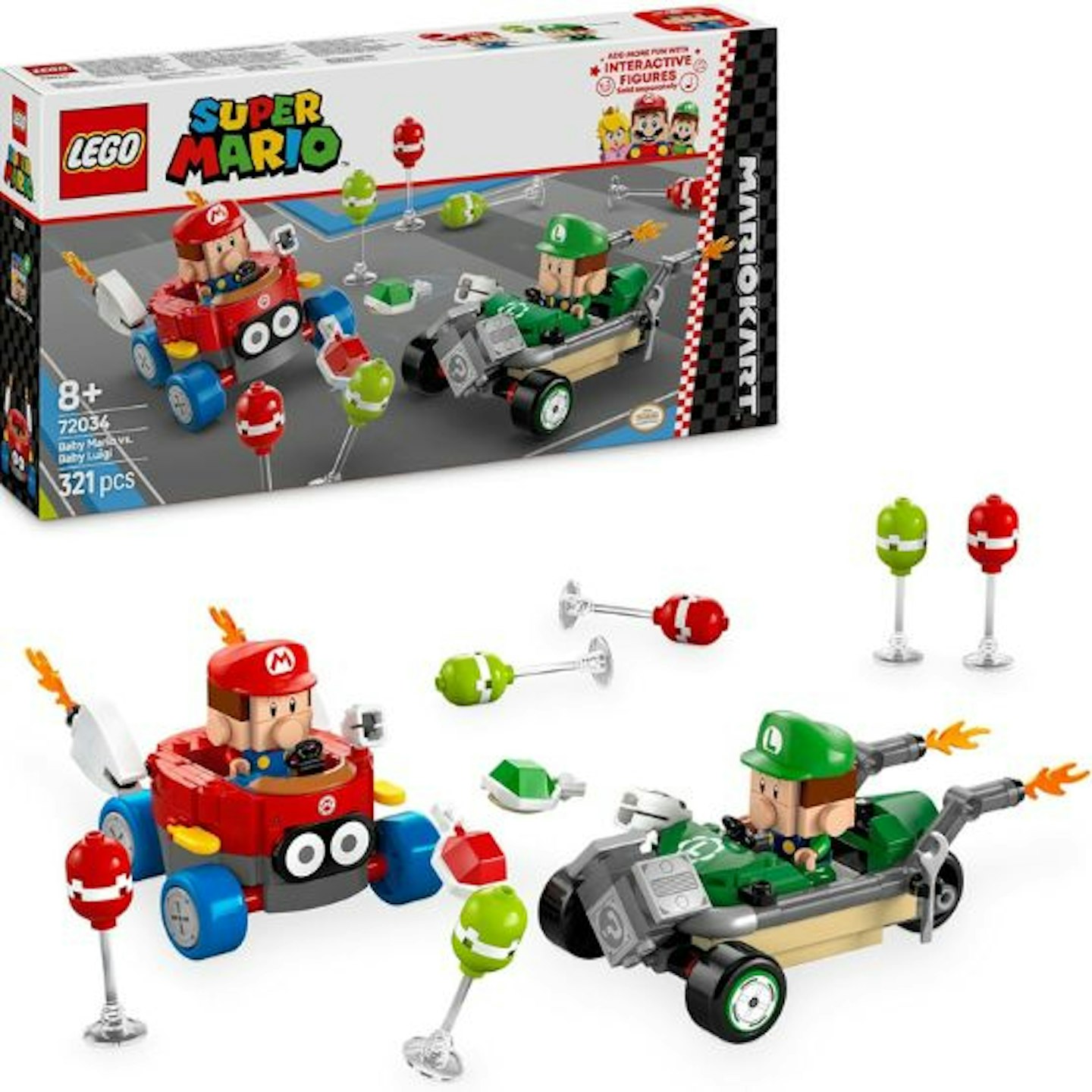 Super Mario bros lego with two cars