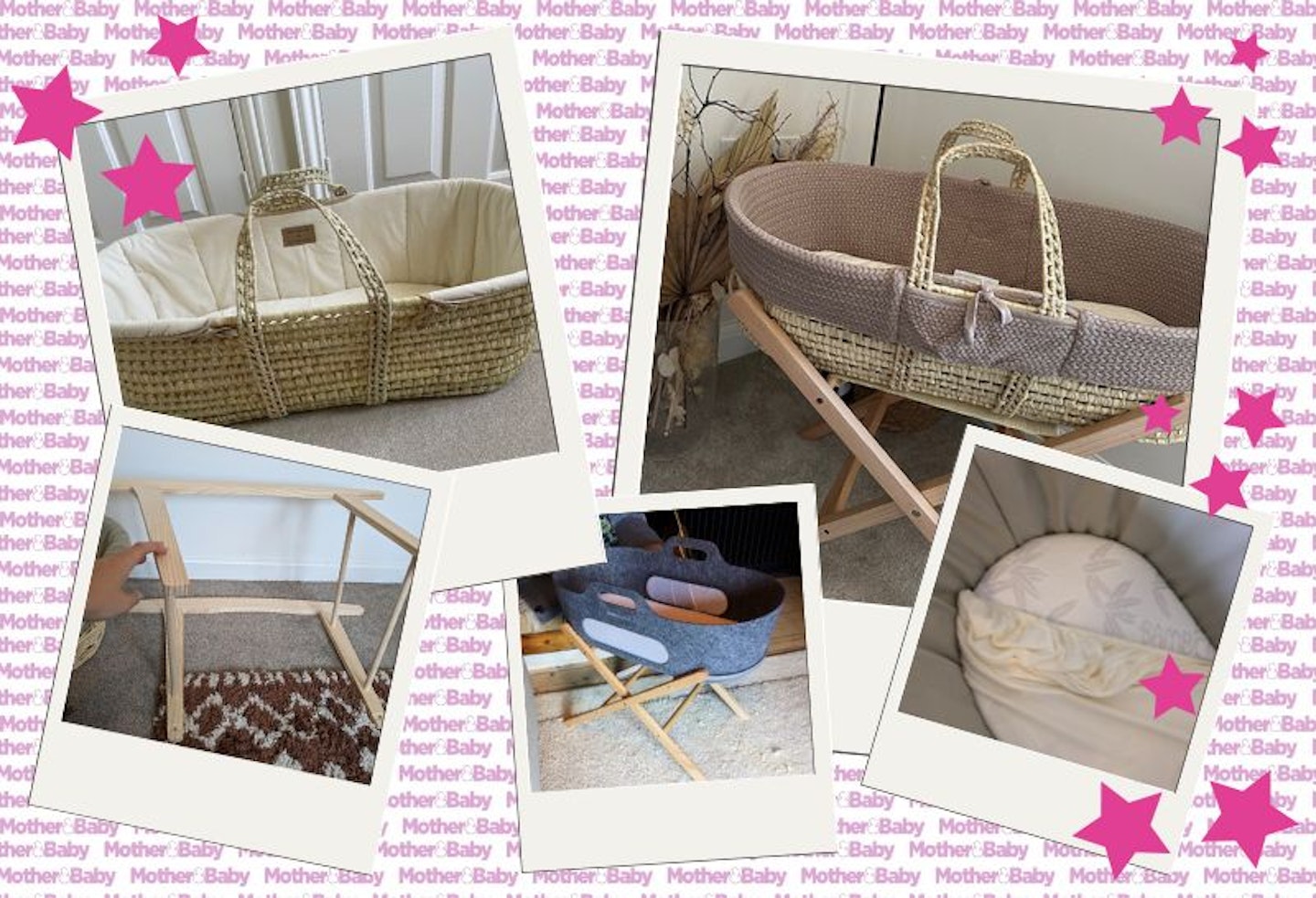 best moses baskets on a pink background