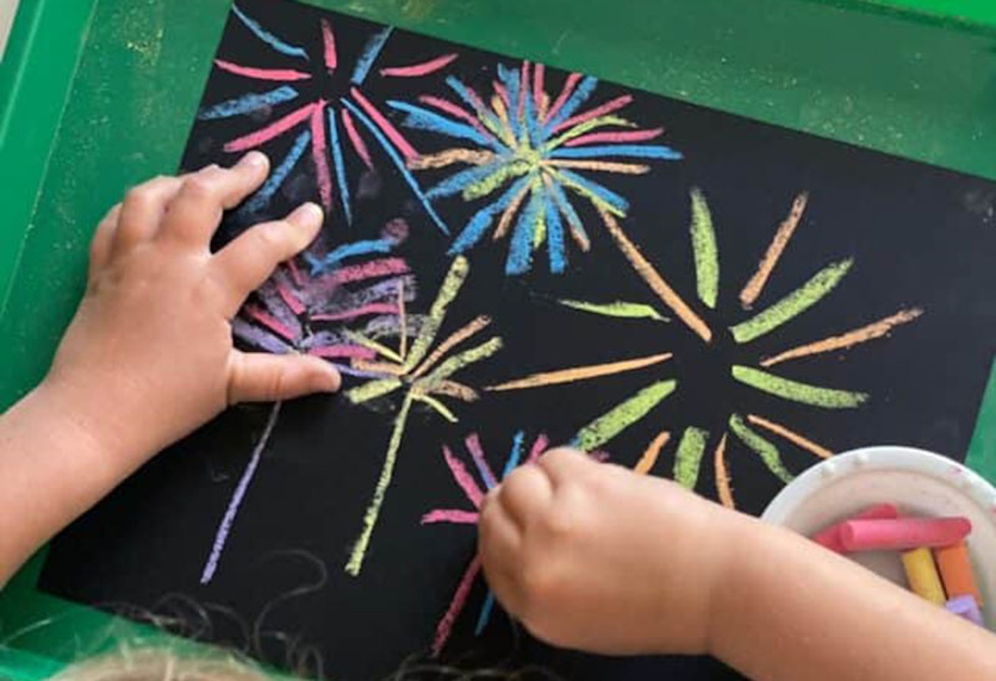 chalk firework painting