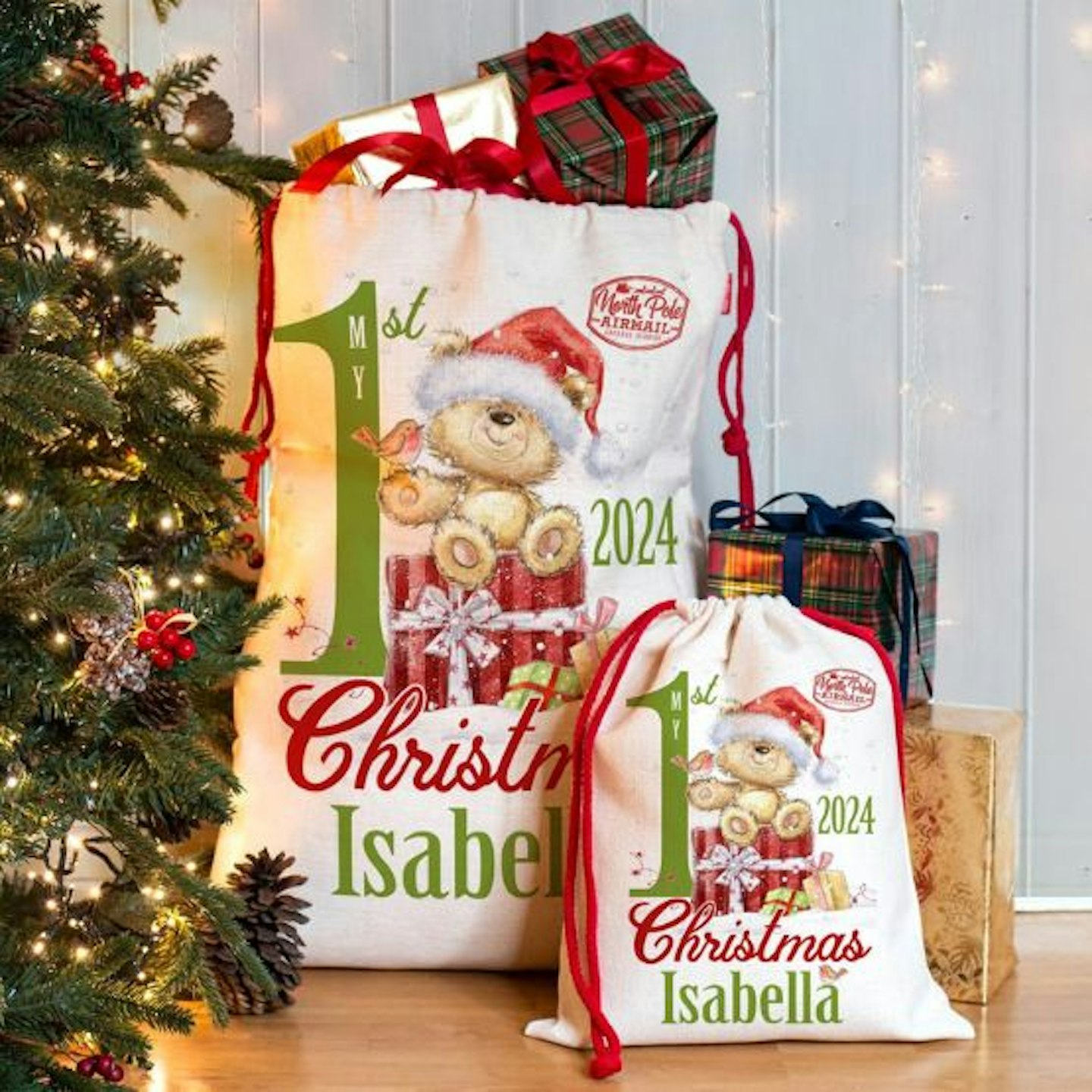 KraftyGifts personalised 1st Christmas Sack