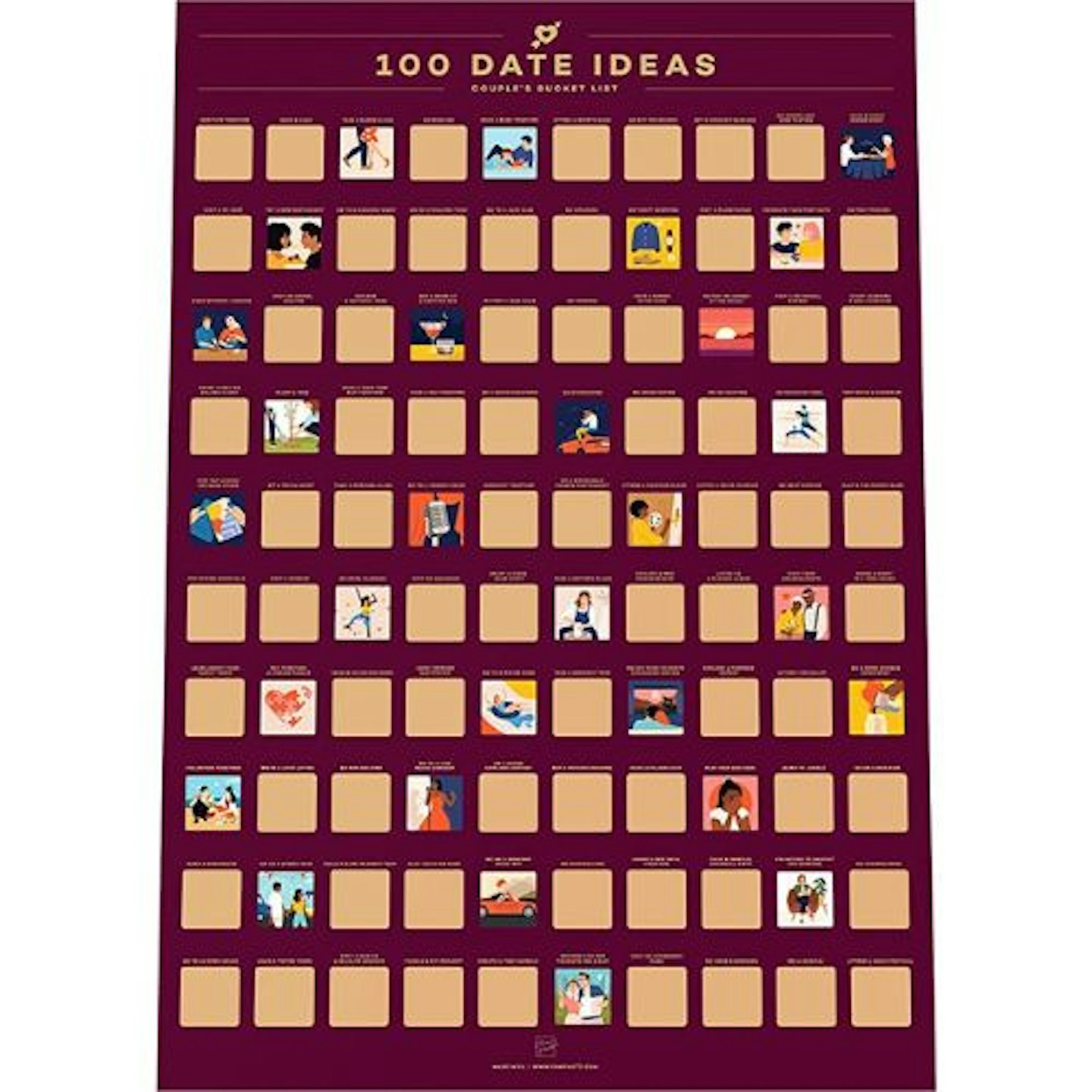 Enno Vatti 100 Dates Scratch Off Poster