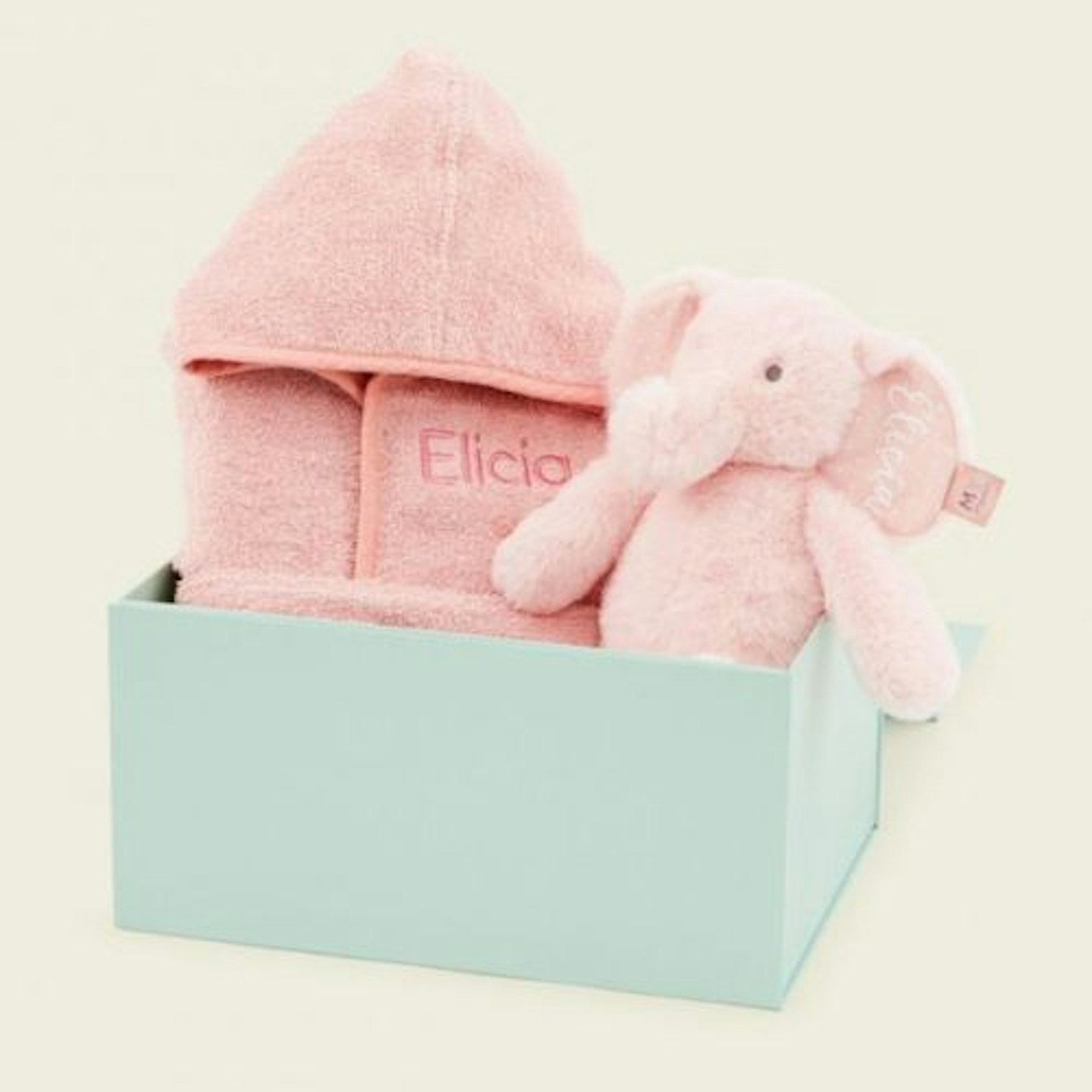 Personalised Pink Towelling Robe & Soft Toy Set