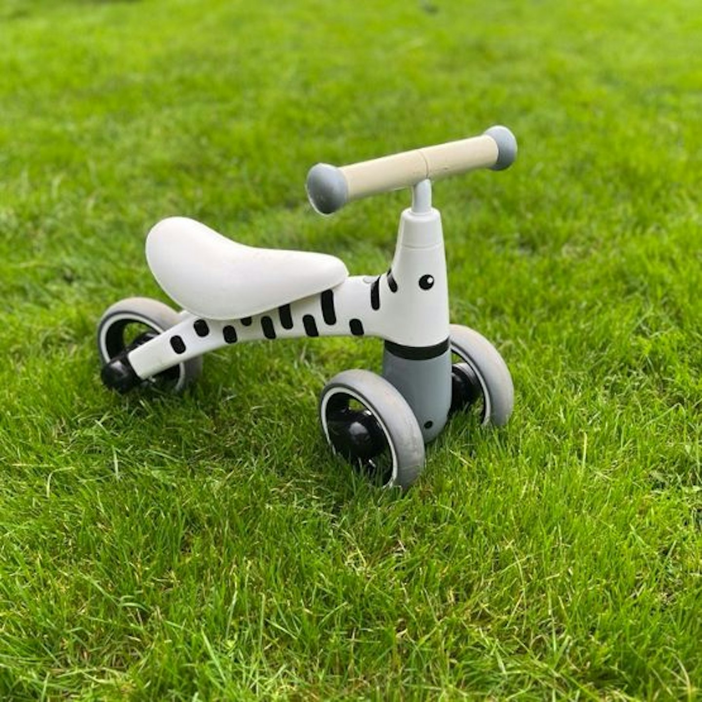 the Didicar Diditrike Zebra trike being tested on grass