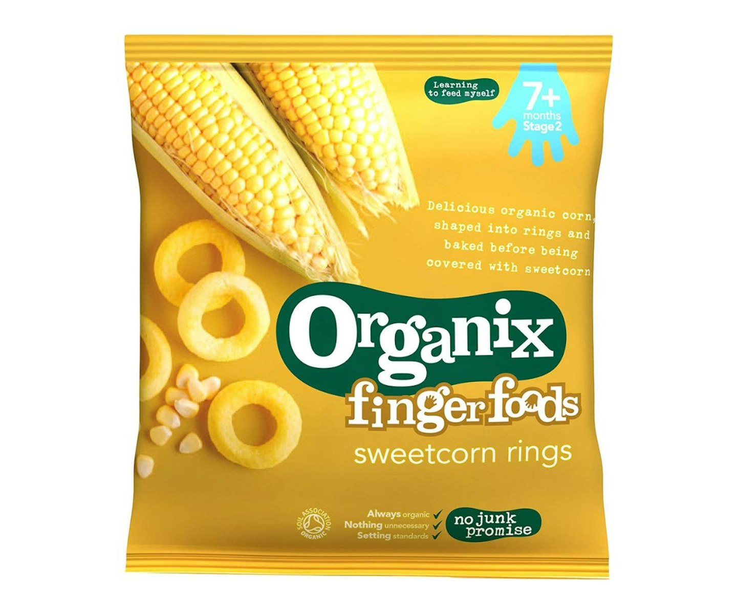 Organix Finger Food Sweetcorn Rings, 20g