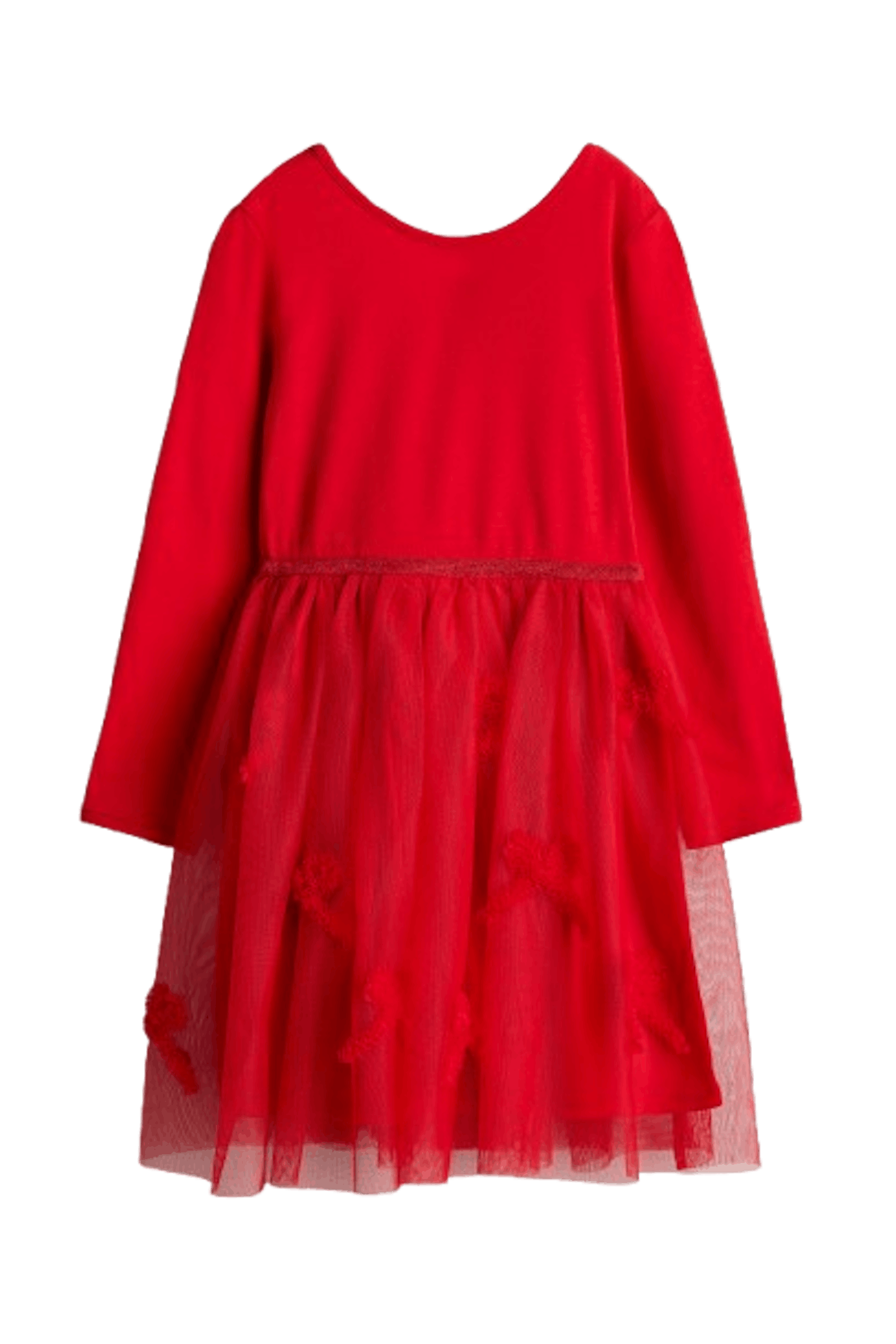 Tulle-skirt jersey dress
