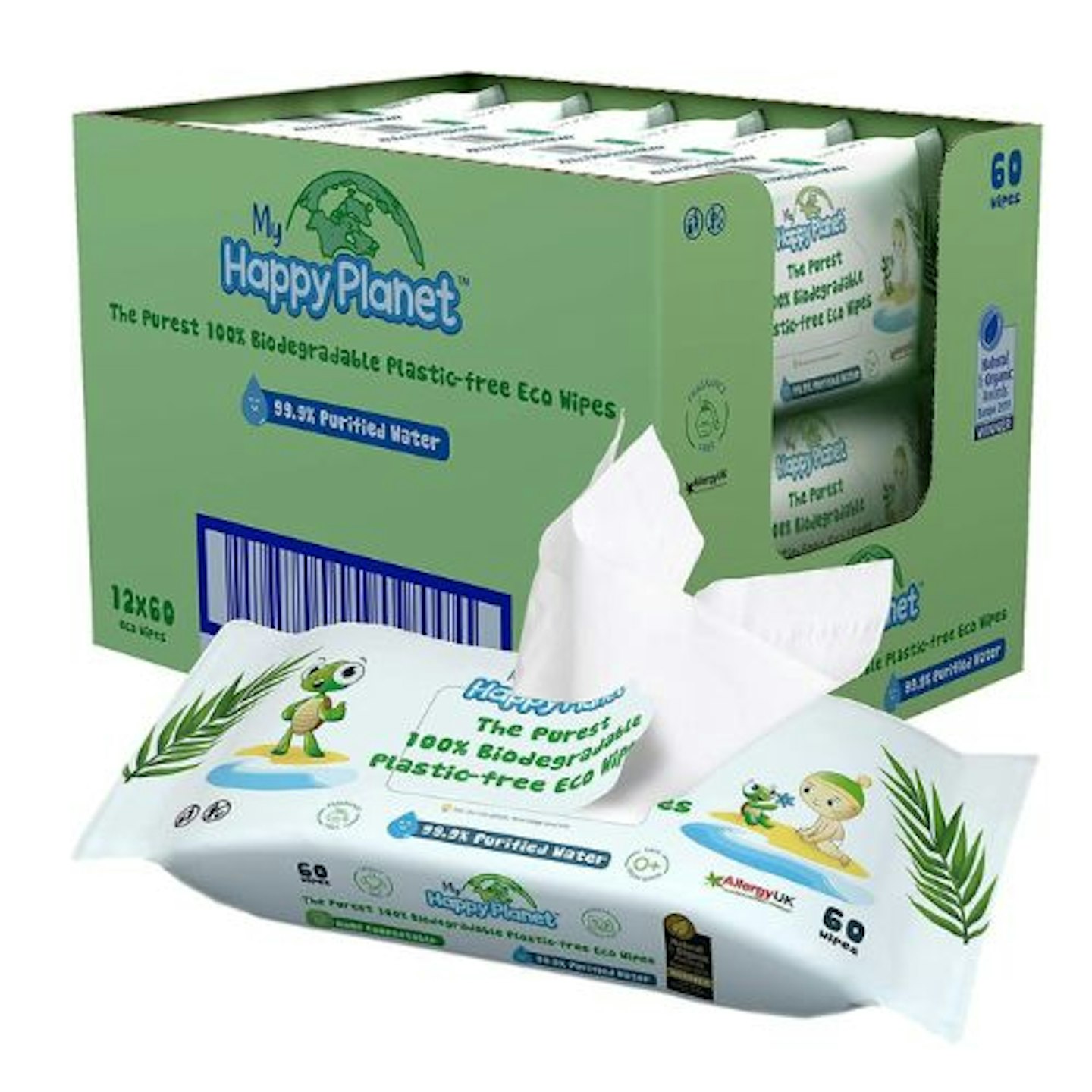My Happy Planet 100% Biodegradable, Plastic Free Baby Wipes 