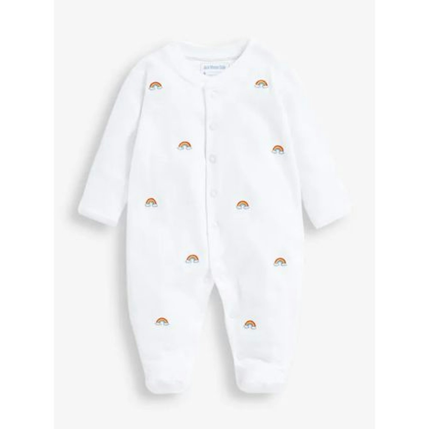 RAINBOW EMBROIDERED BABY SLEEPSUIT