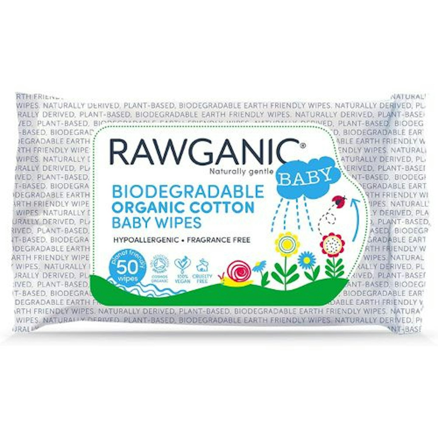 RAWGANIC Biodegradable Organic Cotton Baby Wipes