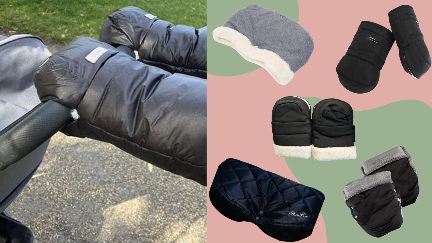 Hand Warmers Fleece Lining Waterproof Pram Gloves Orzbow Faux Sheepskin Gloves For Stroller, Universal