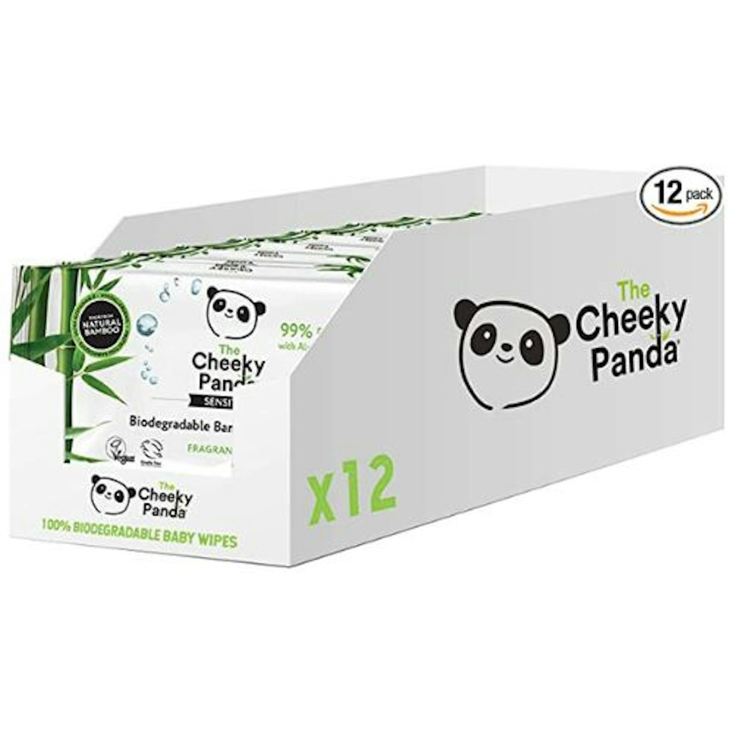 The Cheeky Panda Bamboo Biodegradable Baby Wipes (12 x 64 wipes)