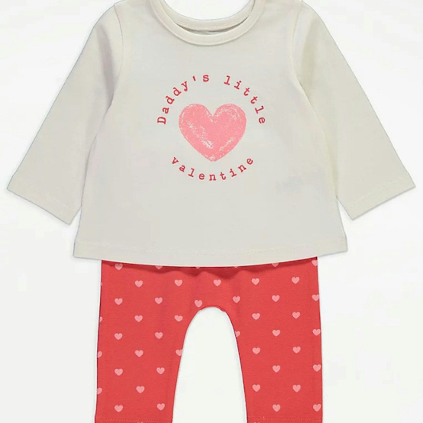 slogan print valentines day 2 piece outfit