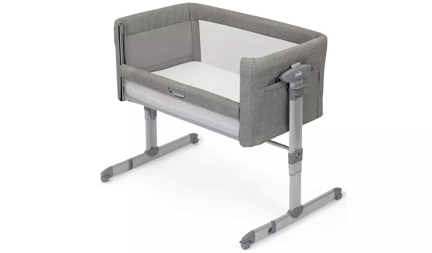 Joie Roomie Glide Gliding Bedside Crib - Foggy Grey