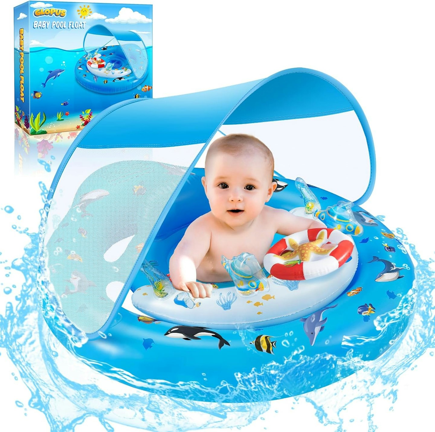 GLOPUS Baby Swimming Float Seat With Canopy