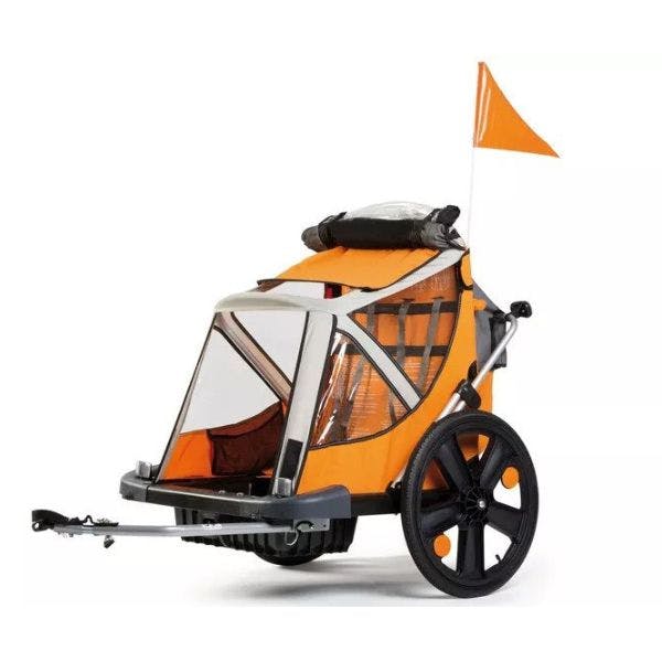 Halfords double bike trailer new arrivals