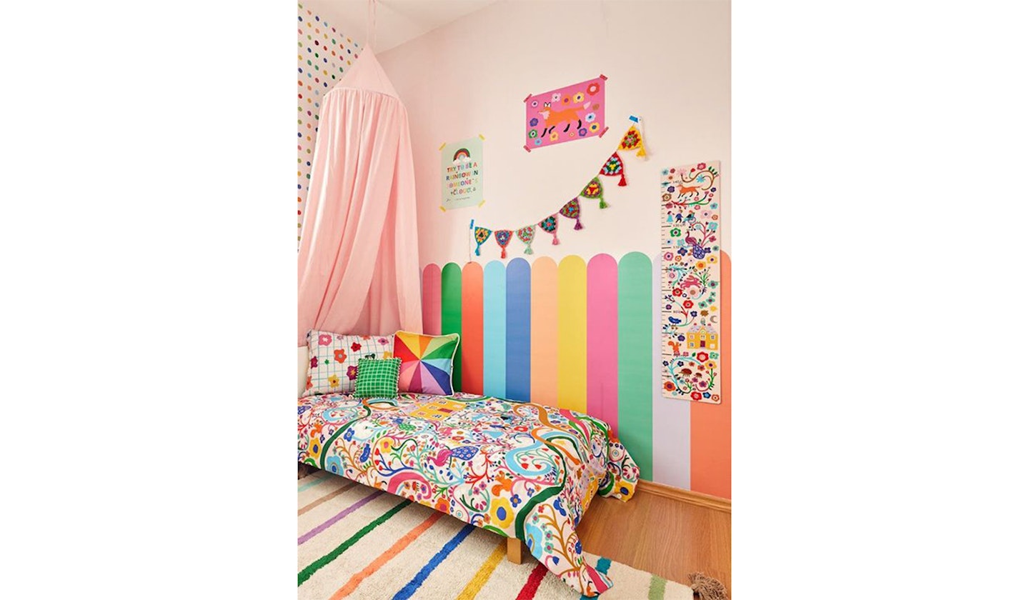 Colourful walls toddler room