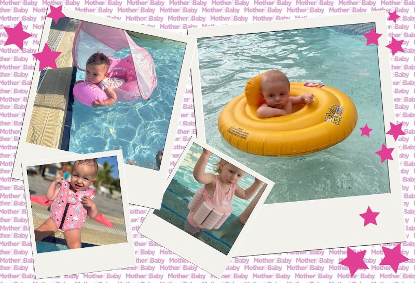 A selection of the best baby swim floats and swimming aids for toddlers being tested in the pool