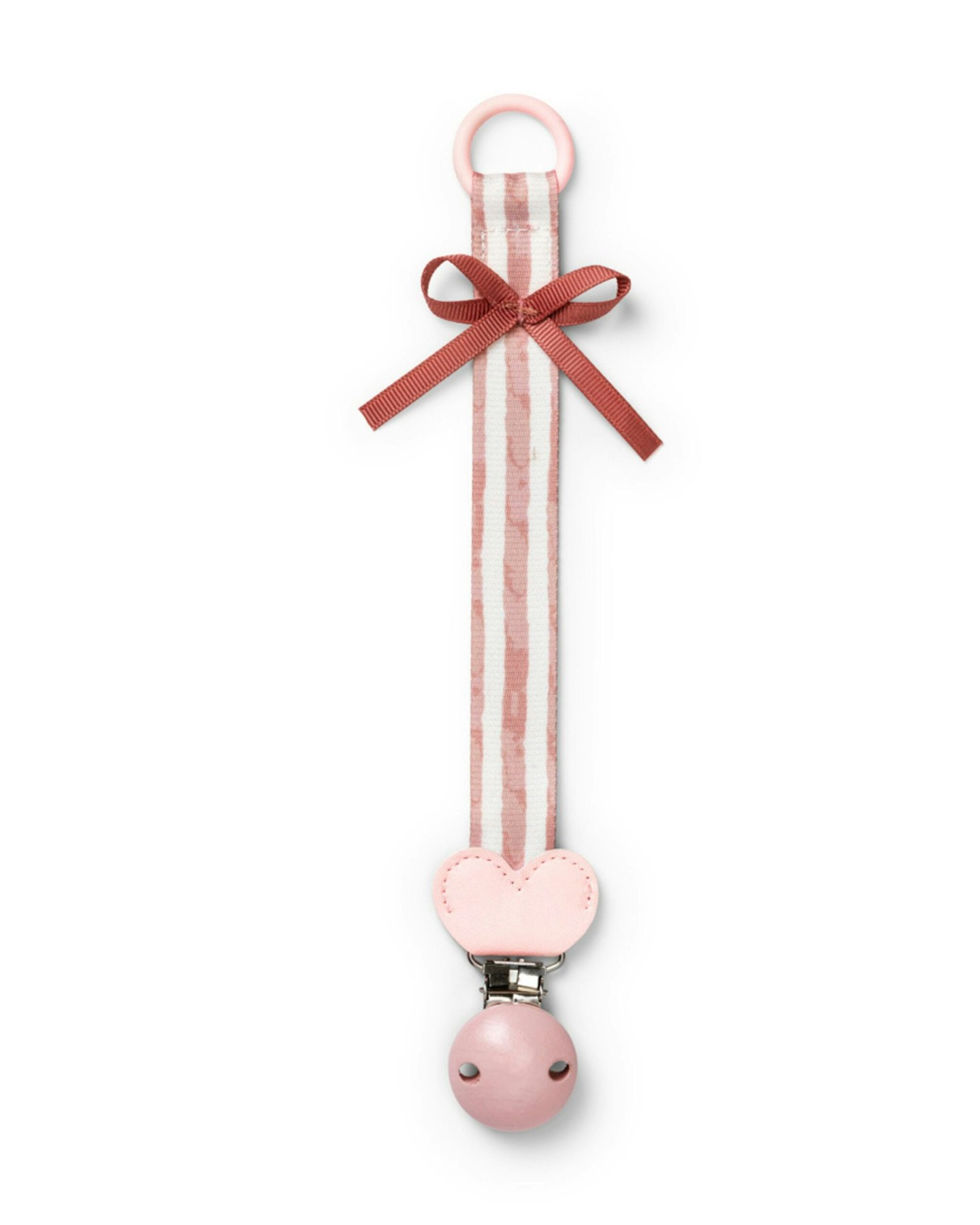 Elodie Soother Clip Wood - Candy Stripes