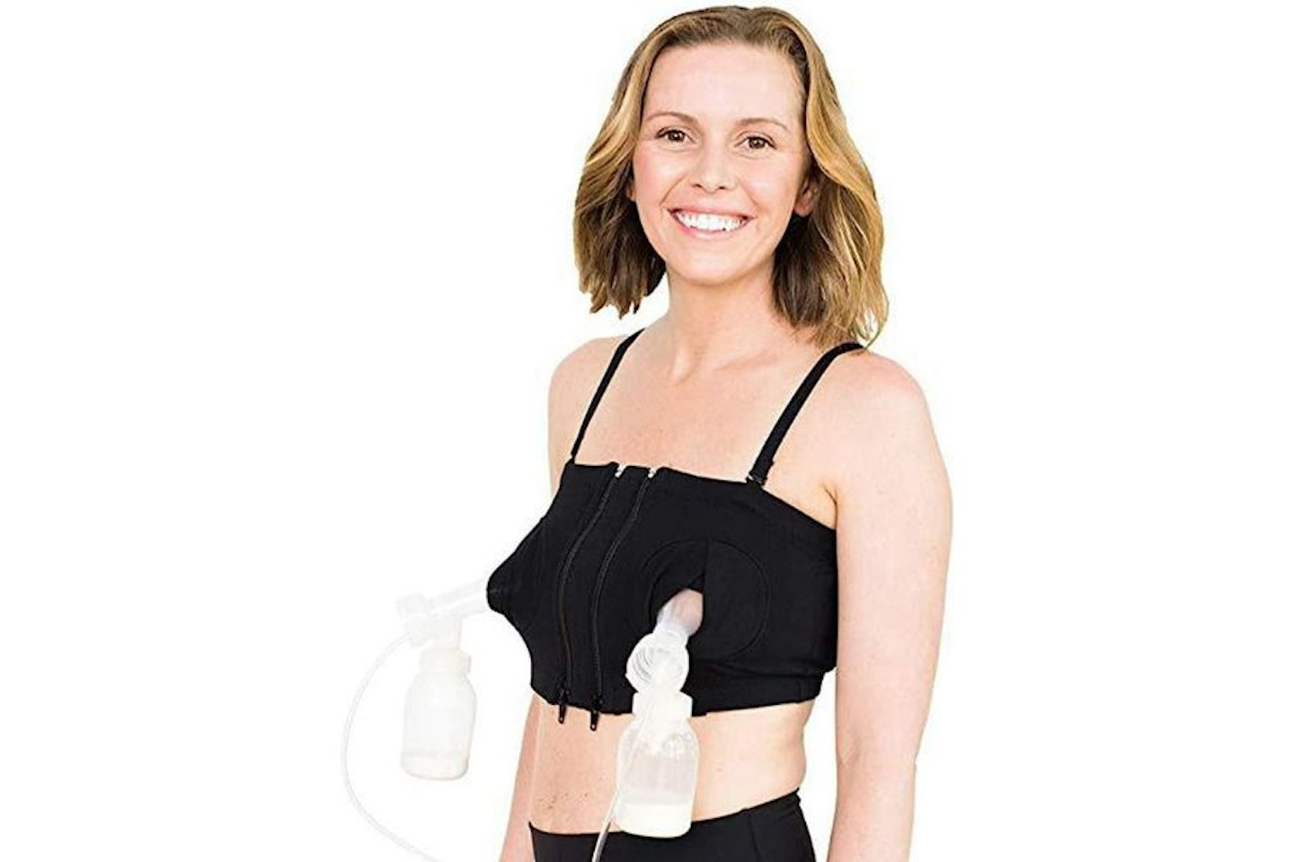 Medela Easy Expression Hands Free Pumping Bra, Black, Small
