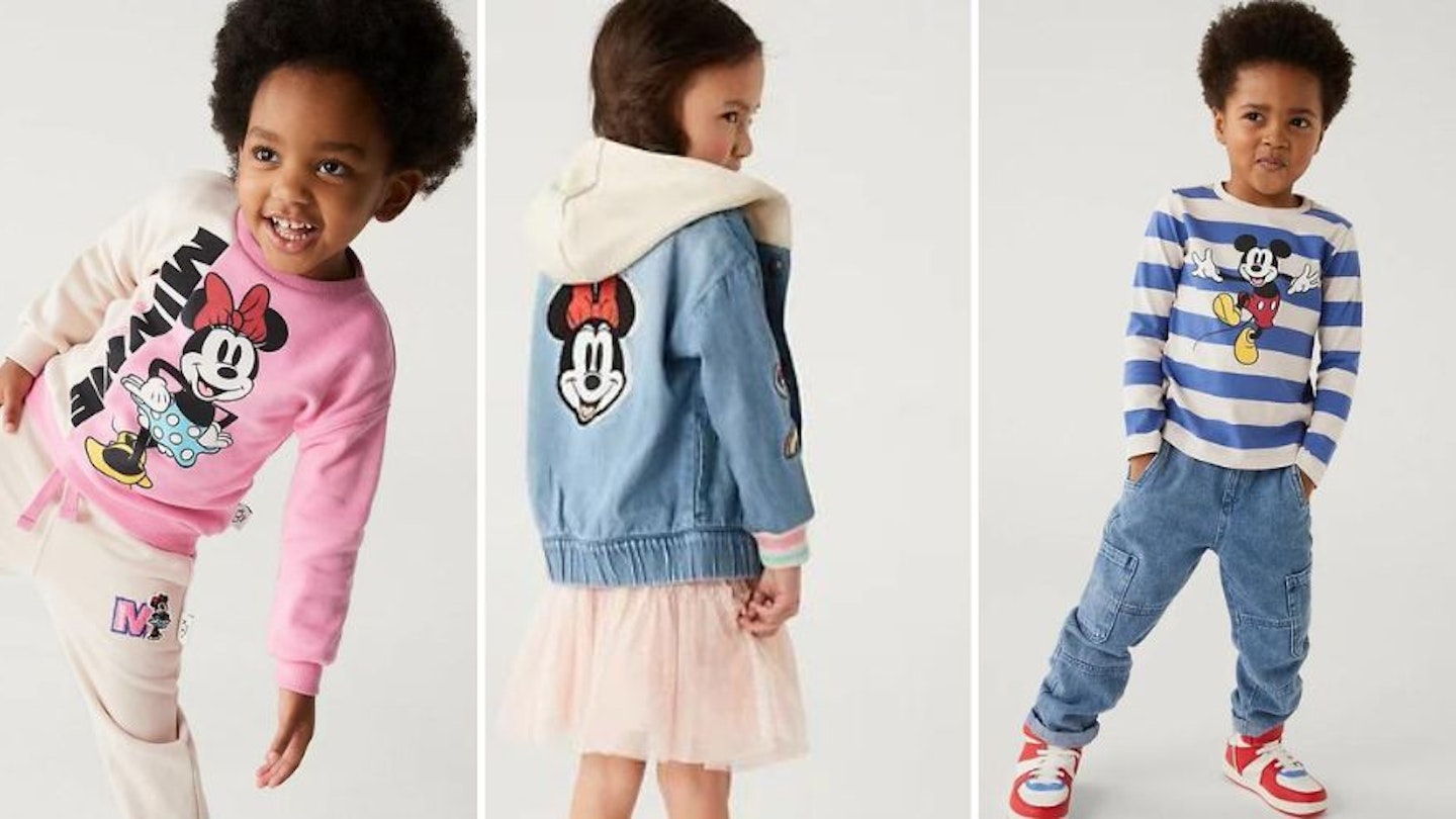 Children wearing some of the pieces from the new Marks & Spencer Disney Clothing collection