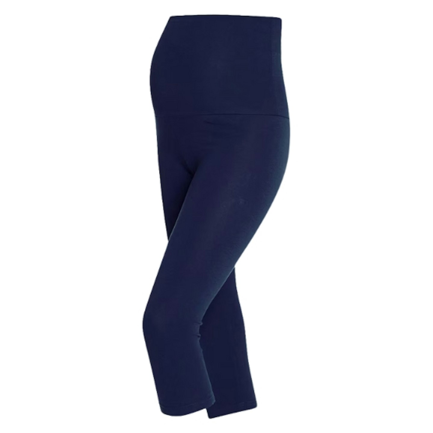 Navy Cotton Rich Cropped Maternity Leggings