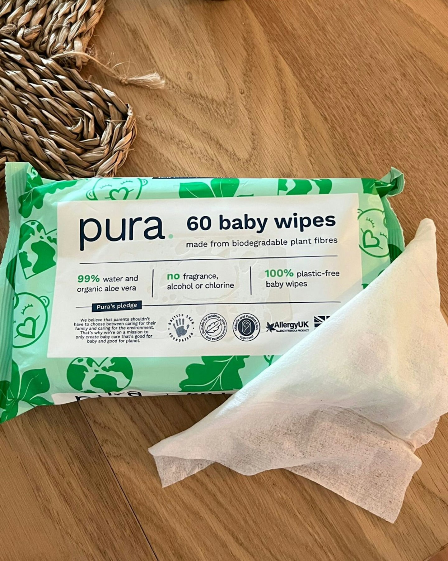 Pura Plastic Free Baby Wipes 60pk (2)