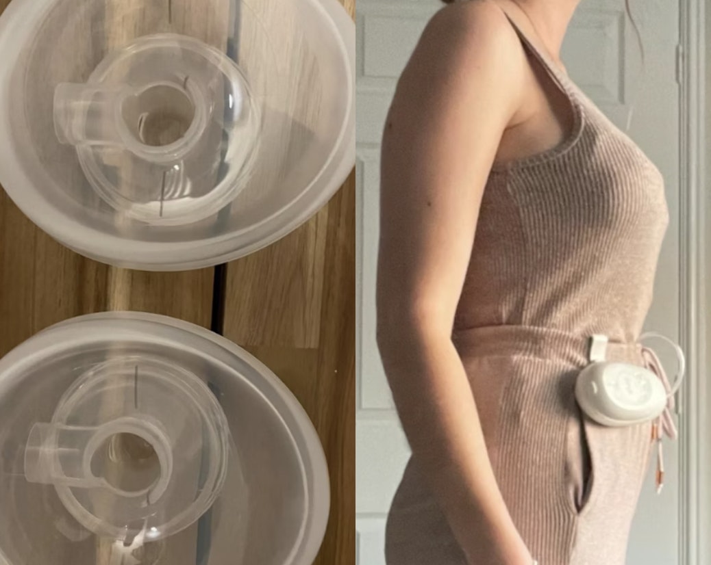 Our mum tester testing the Elvie Stride breast pump