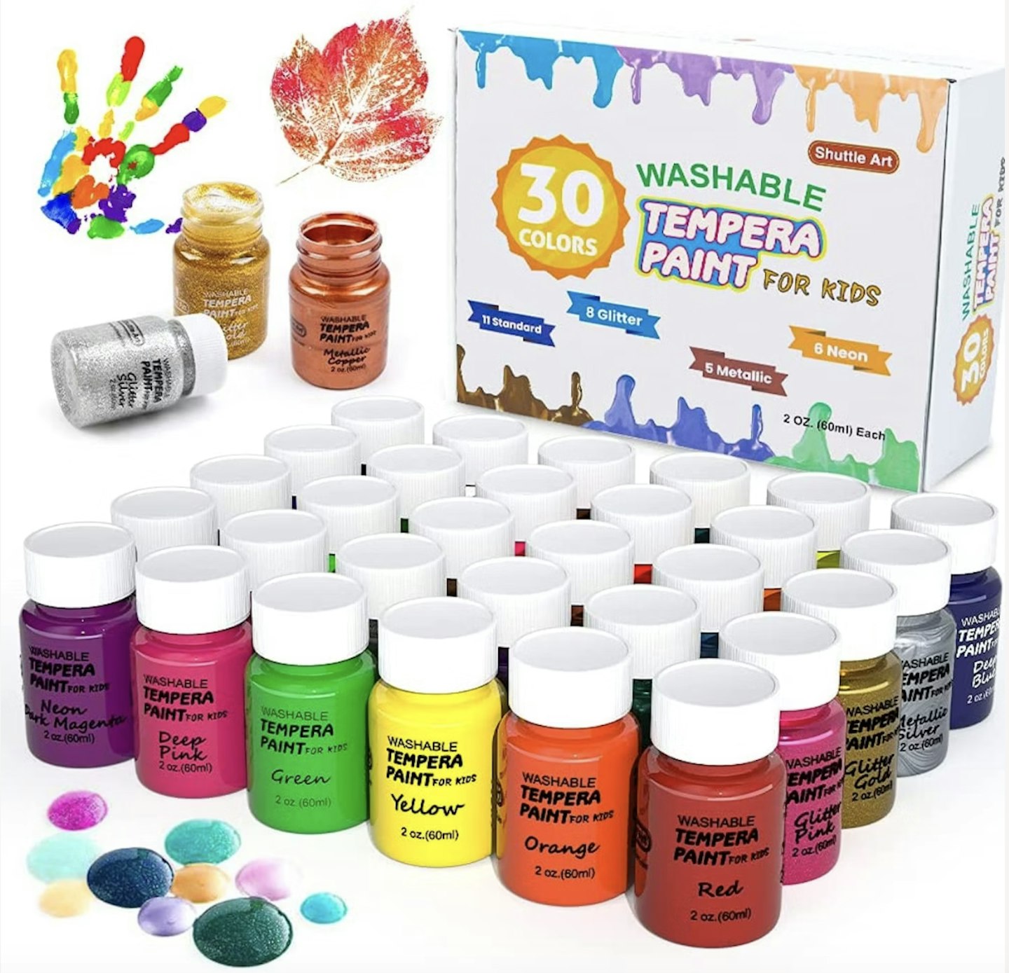 Image showing an 30 washable tempera paint for kids