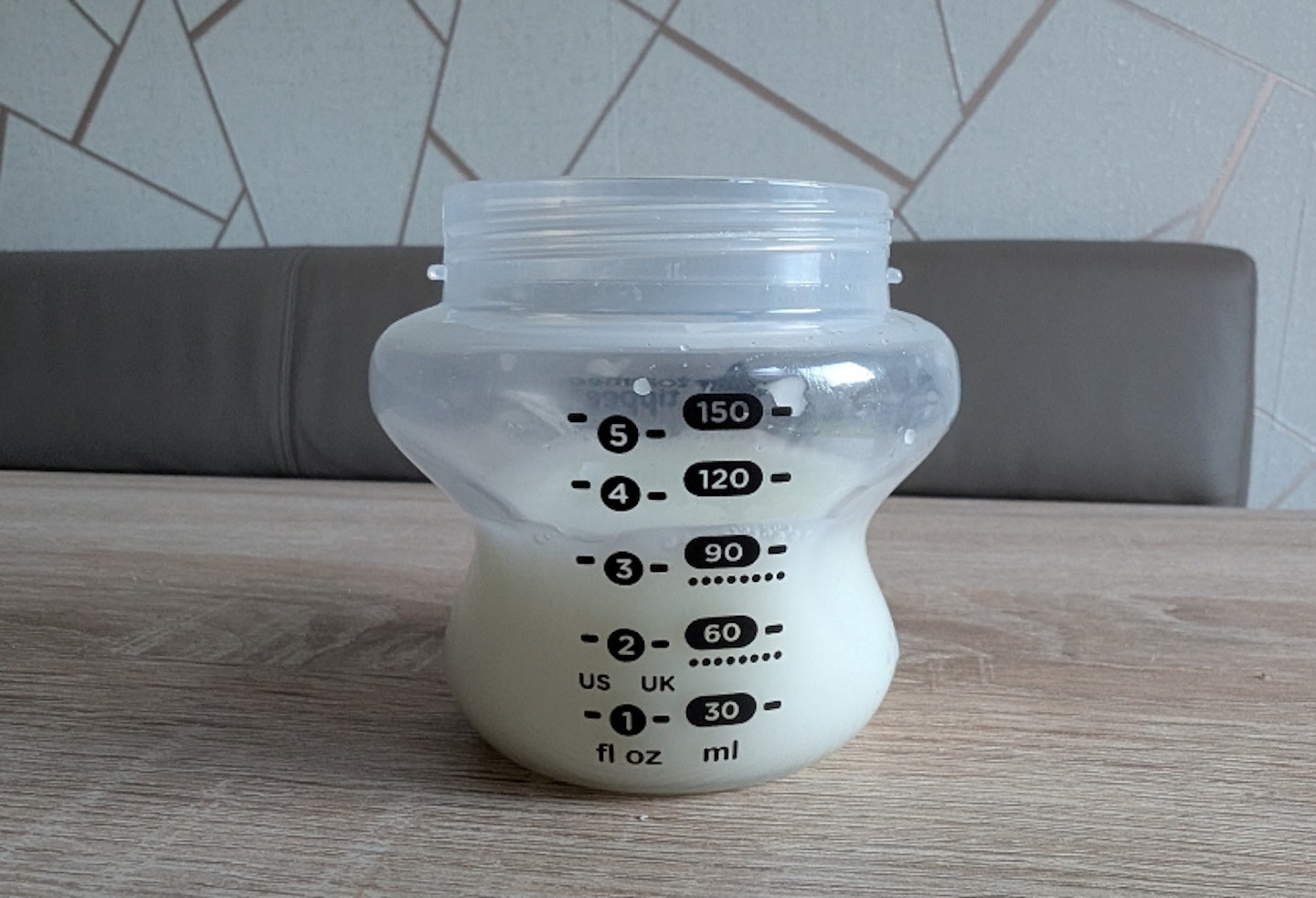 milk in the Tommee Tippee Made for Me Double Electric Breast Pump