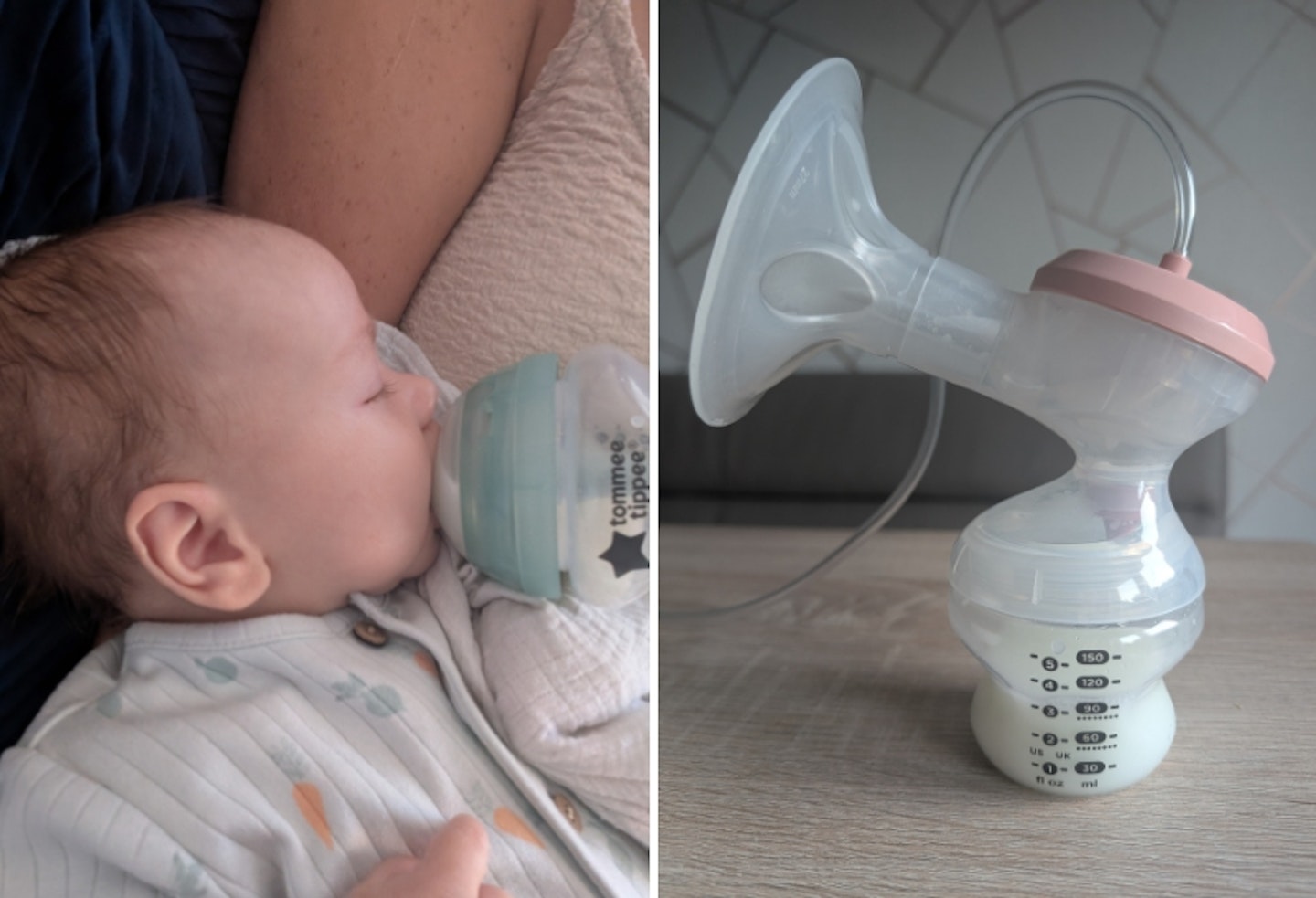 milk in the Tommee Tippee Made for Me Double Electric Breast Pump