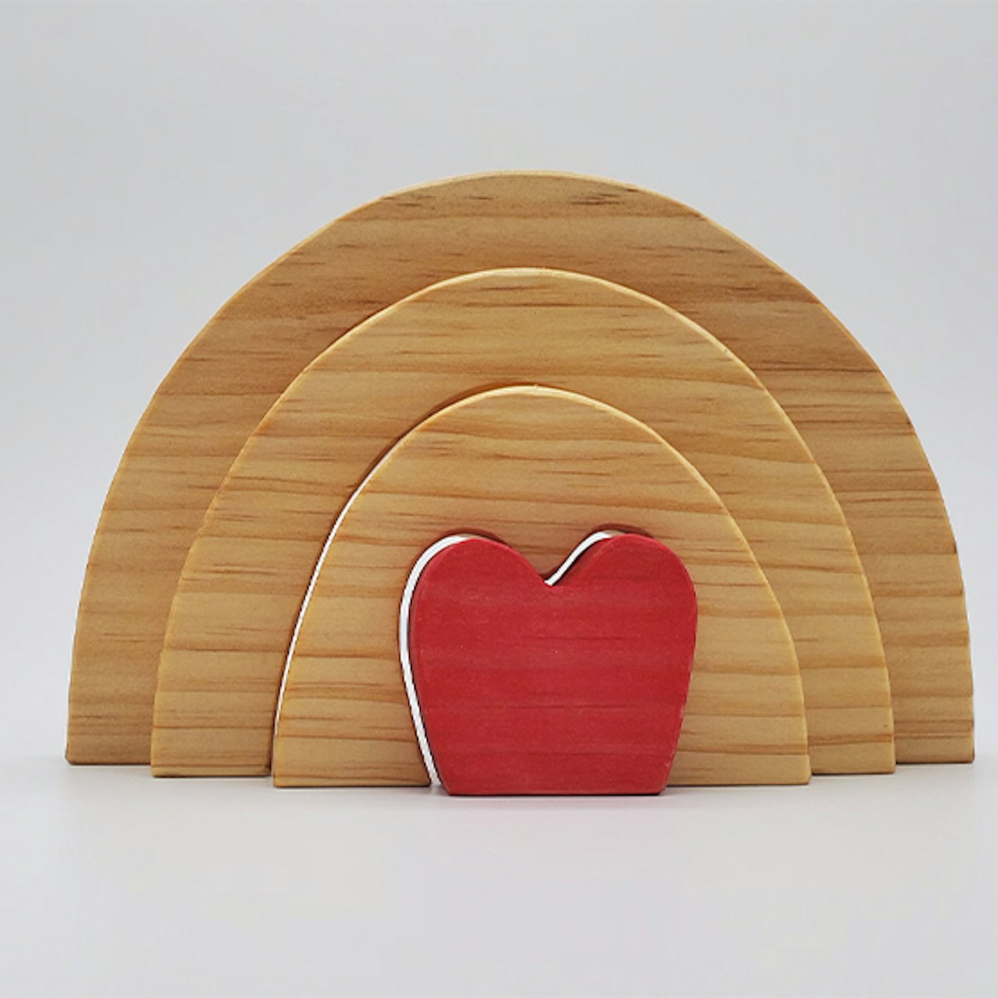 Wooden heart rainbow toy