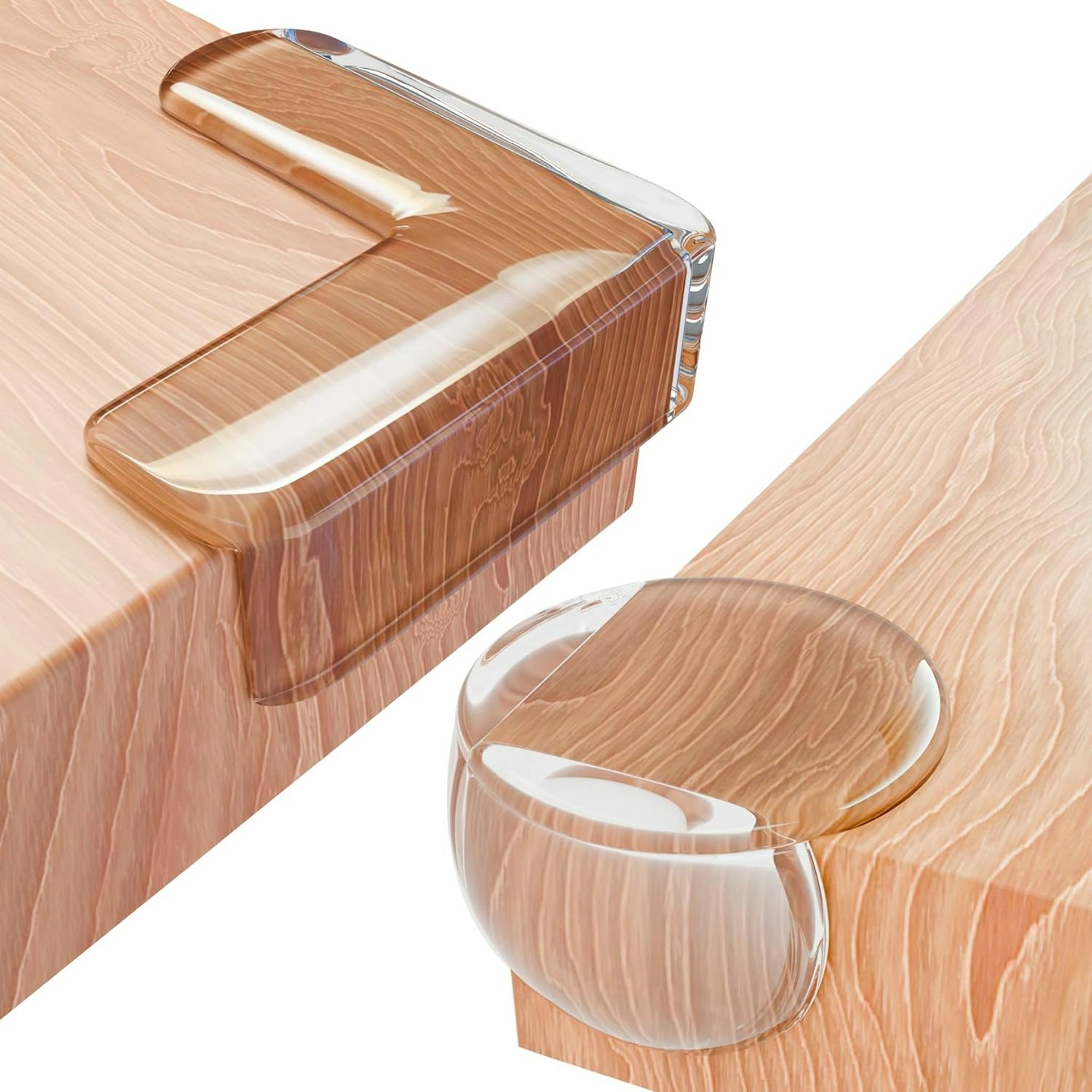 Corner protectors on wooden furniture