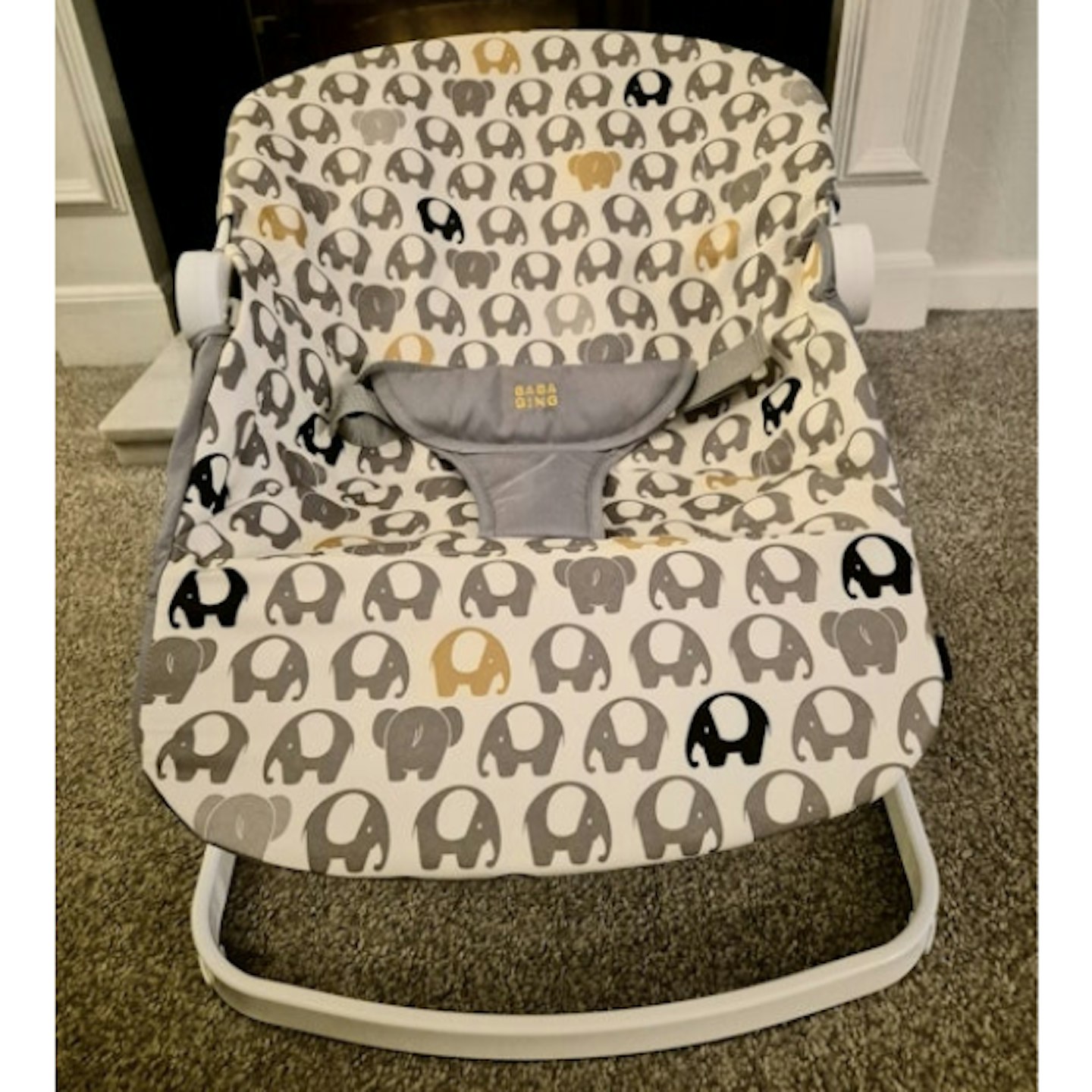 baby bouncer with elephant print