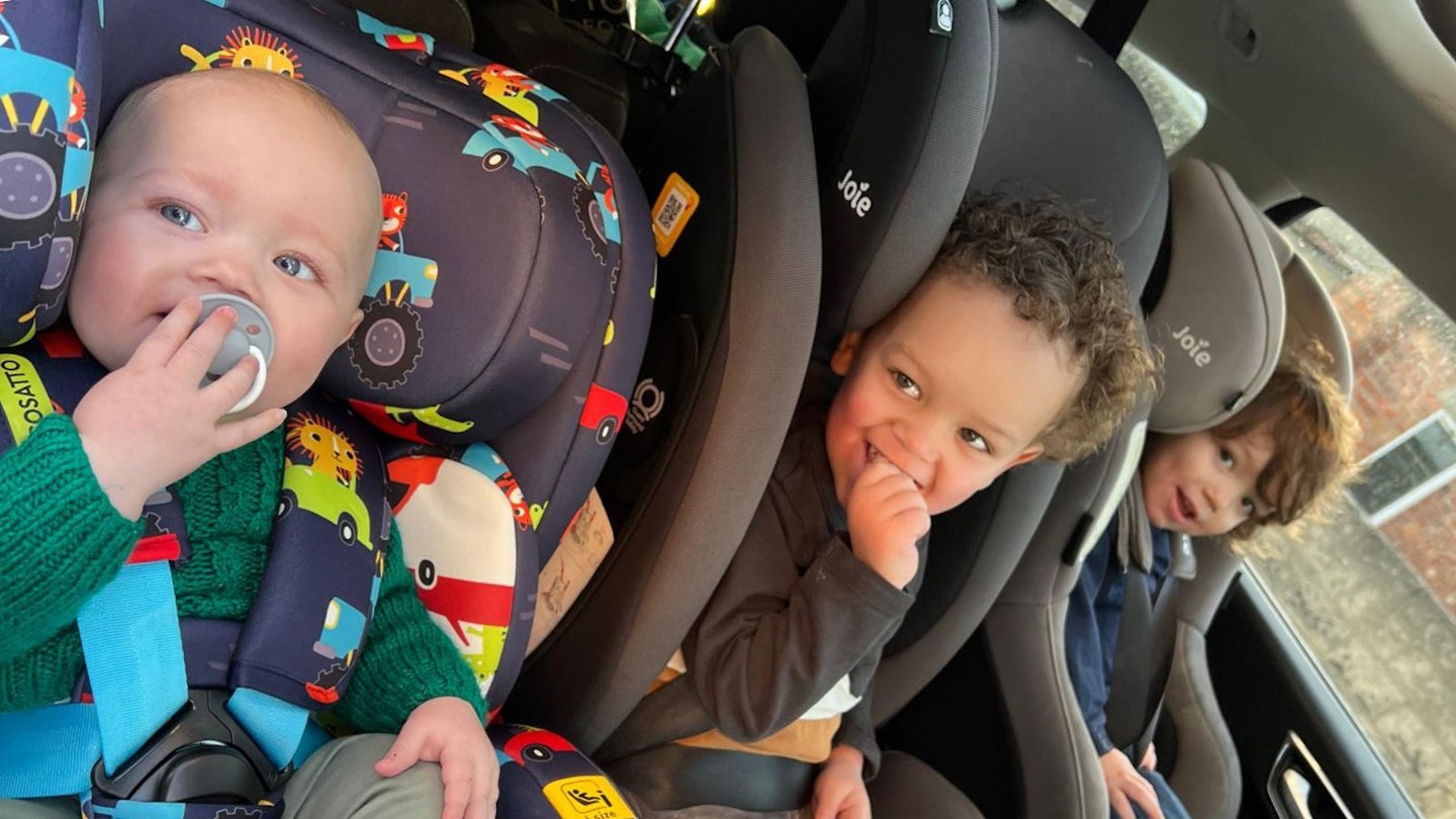 Our child testers trying out Cosatto and Joie car seats.