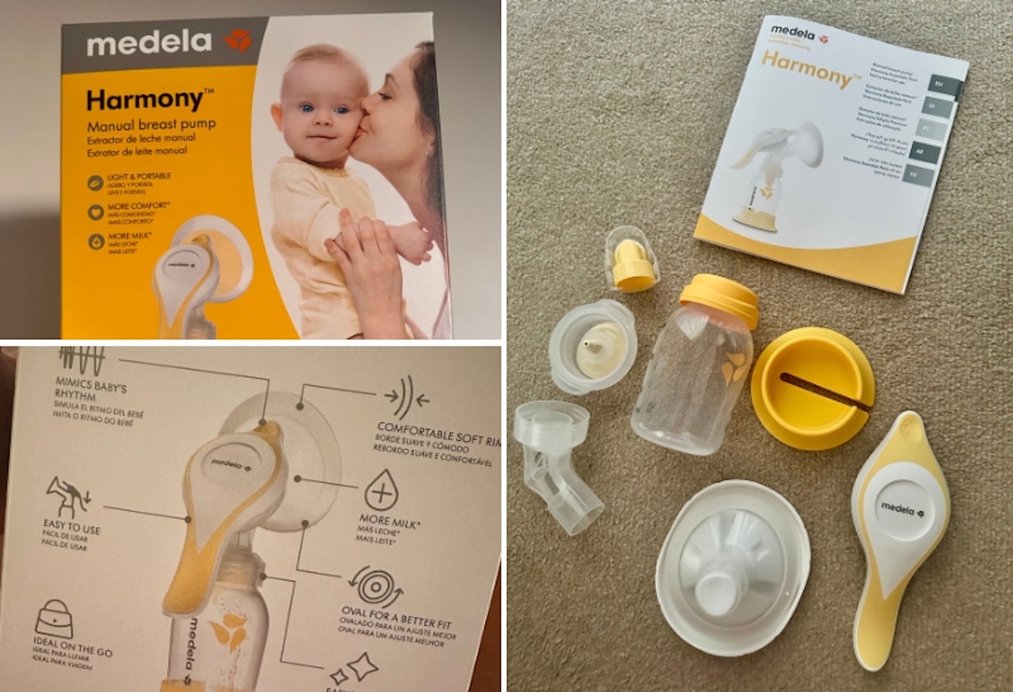 elements of the Medela Harmony Flex Manual Breast Pump