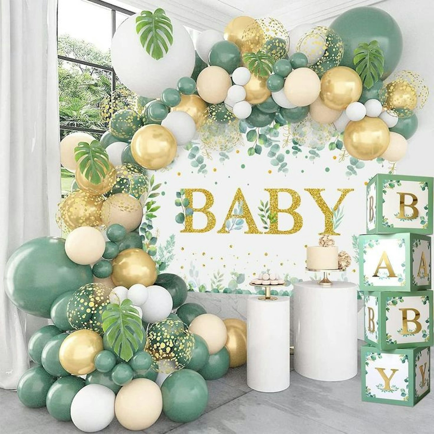 Green neutrals baby shower