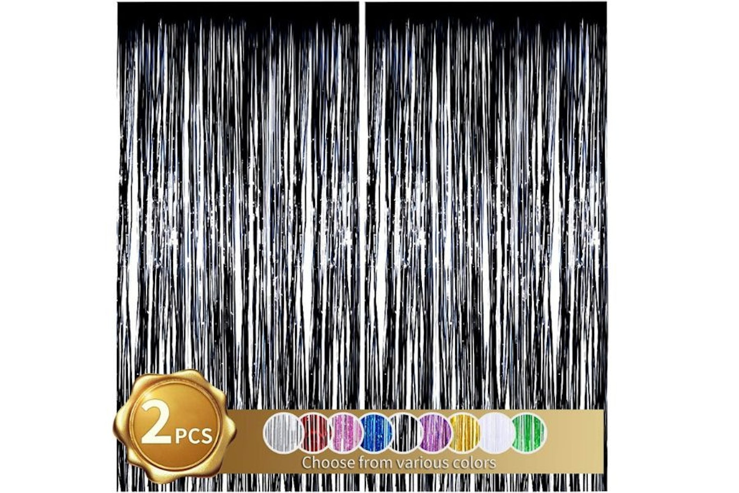 Space party ideas - BEISHIDA 2 Pack Foil Fringe Curtain