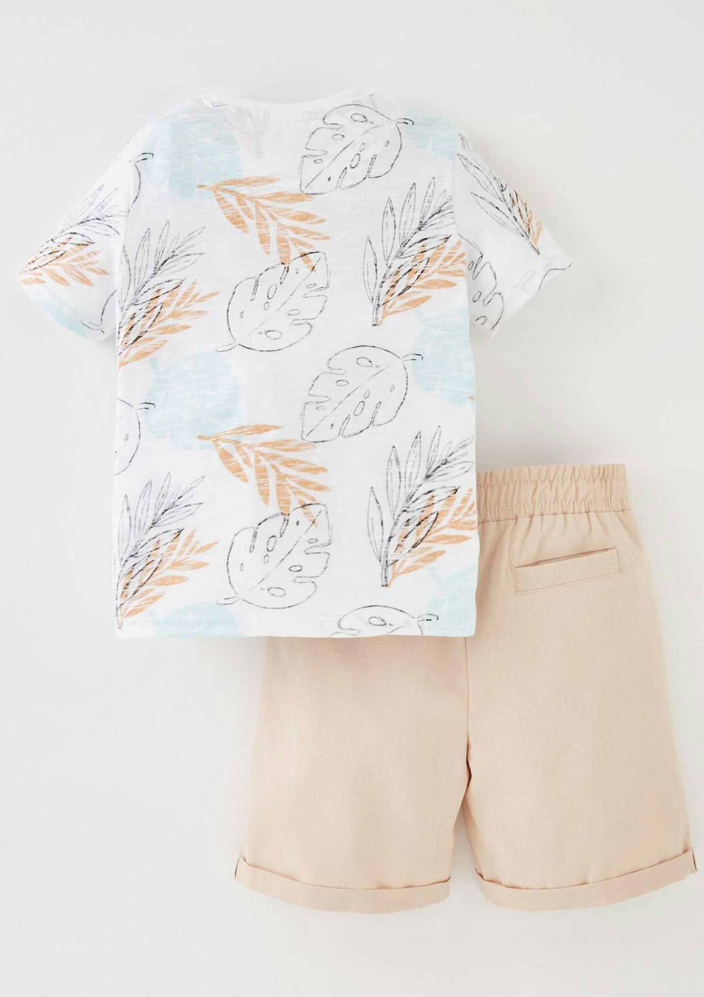 Boys Leaf Print T-Shirt And Short Set