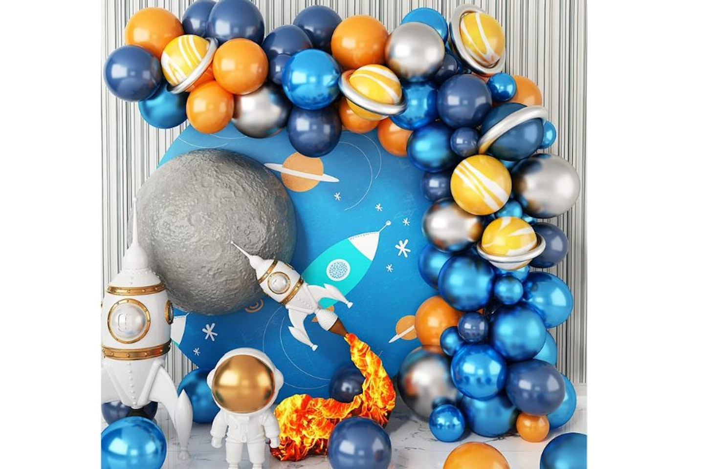 Space party ideas - KEPMOV Blue Balloon Arch Kit 
