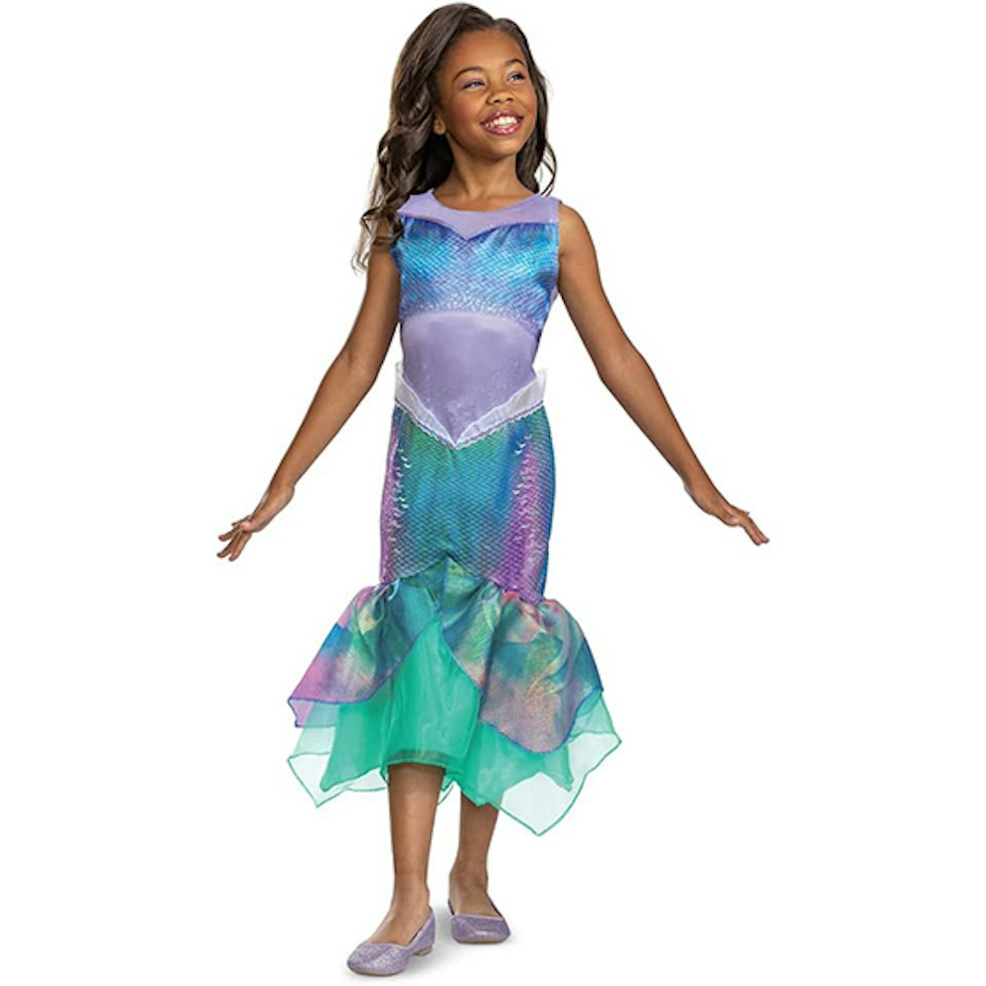 Girl wearing Little Mermaid costume