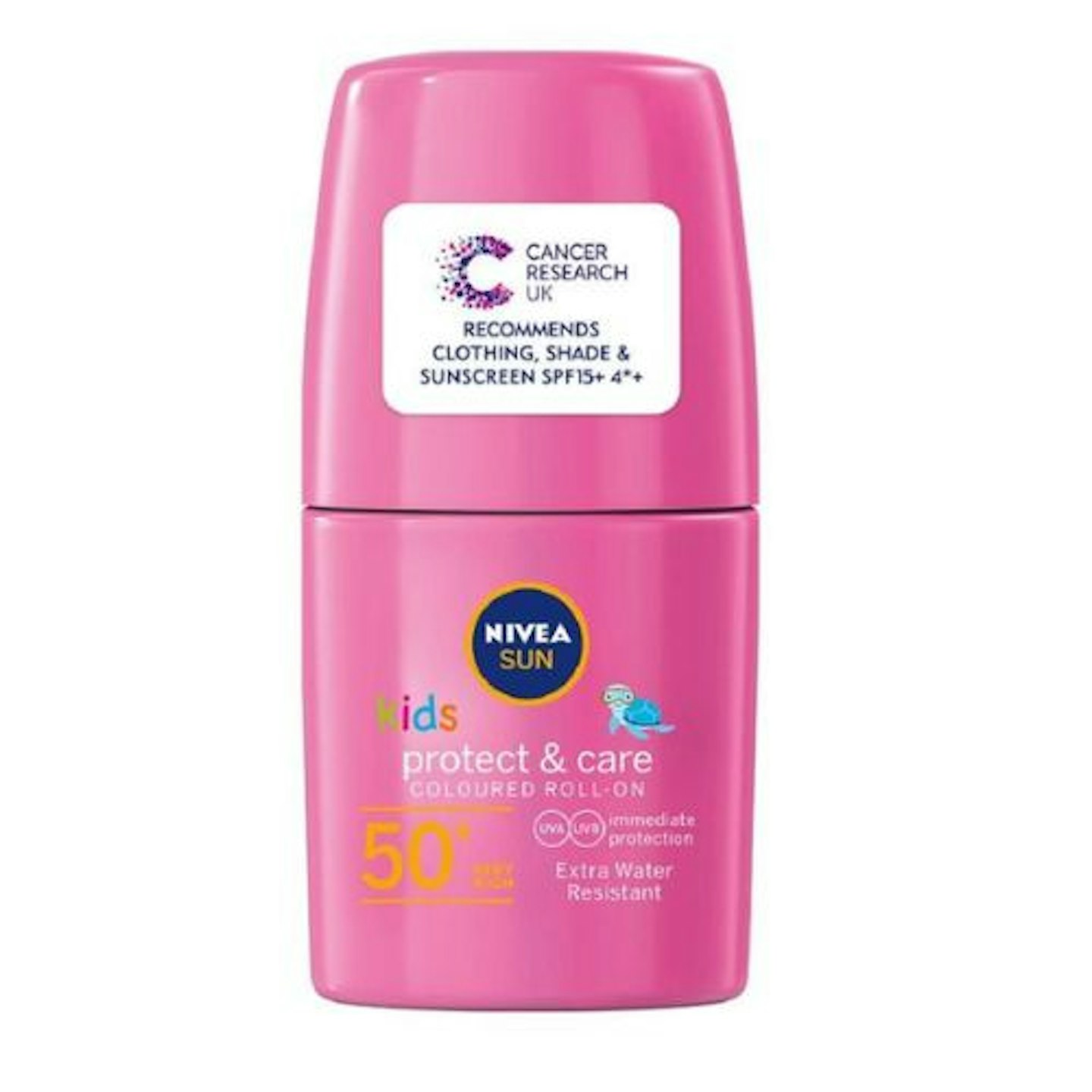 NIVEA SUN Kids Protect & Care SPF 50+ Pink Coloured Sunscreen Roll On - Sunscreen Stick