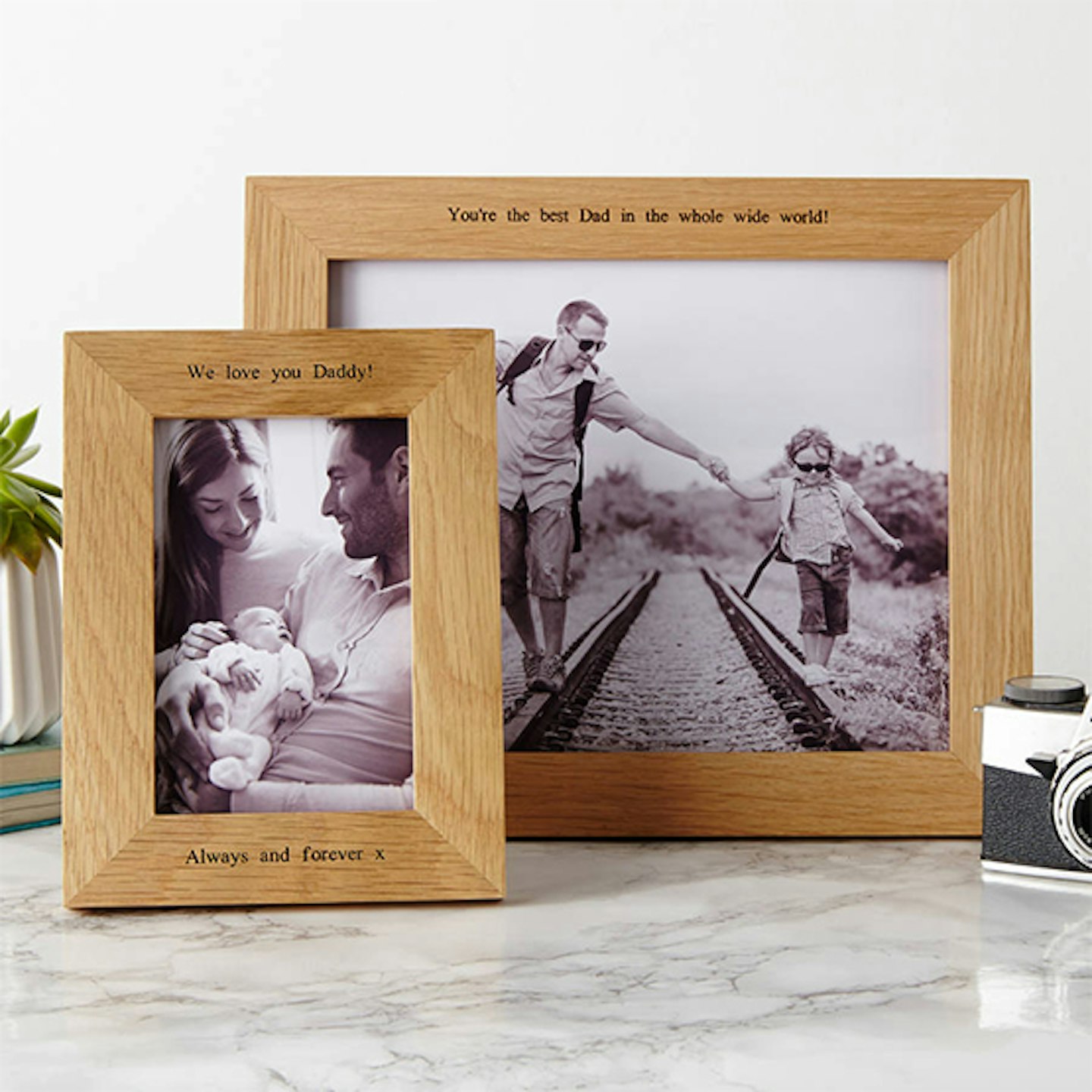 Oak photo frame fathers day