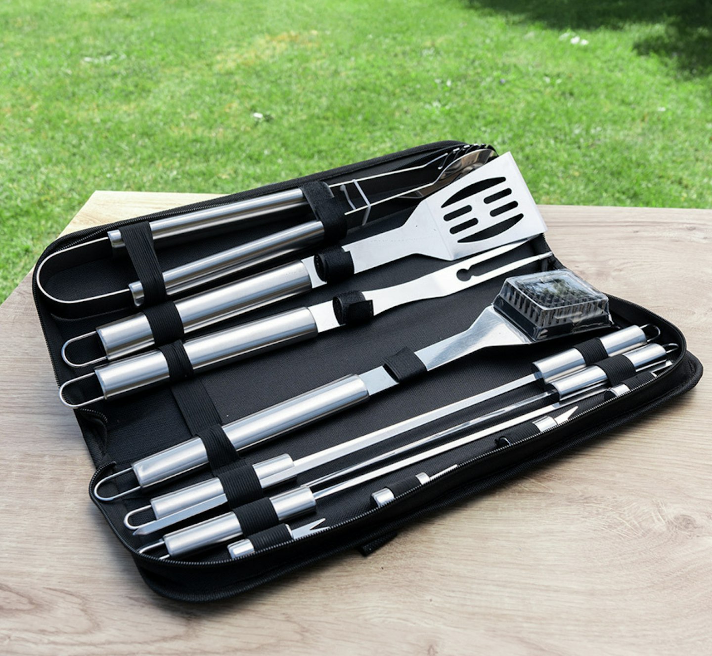 bbq grill set in carry bag